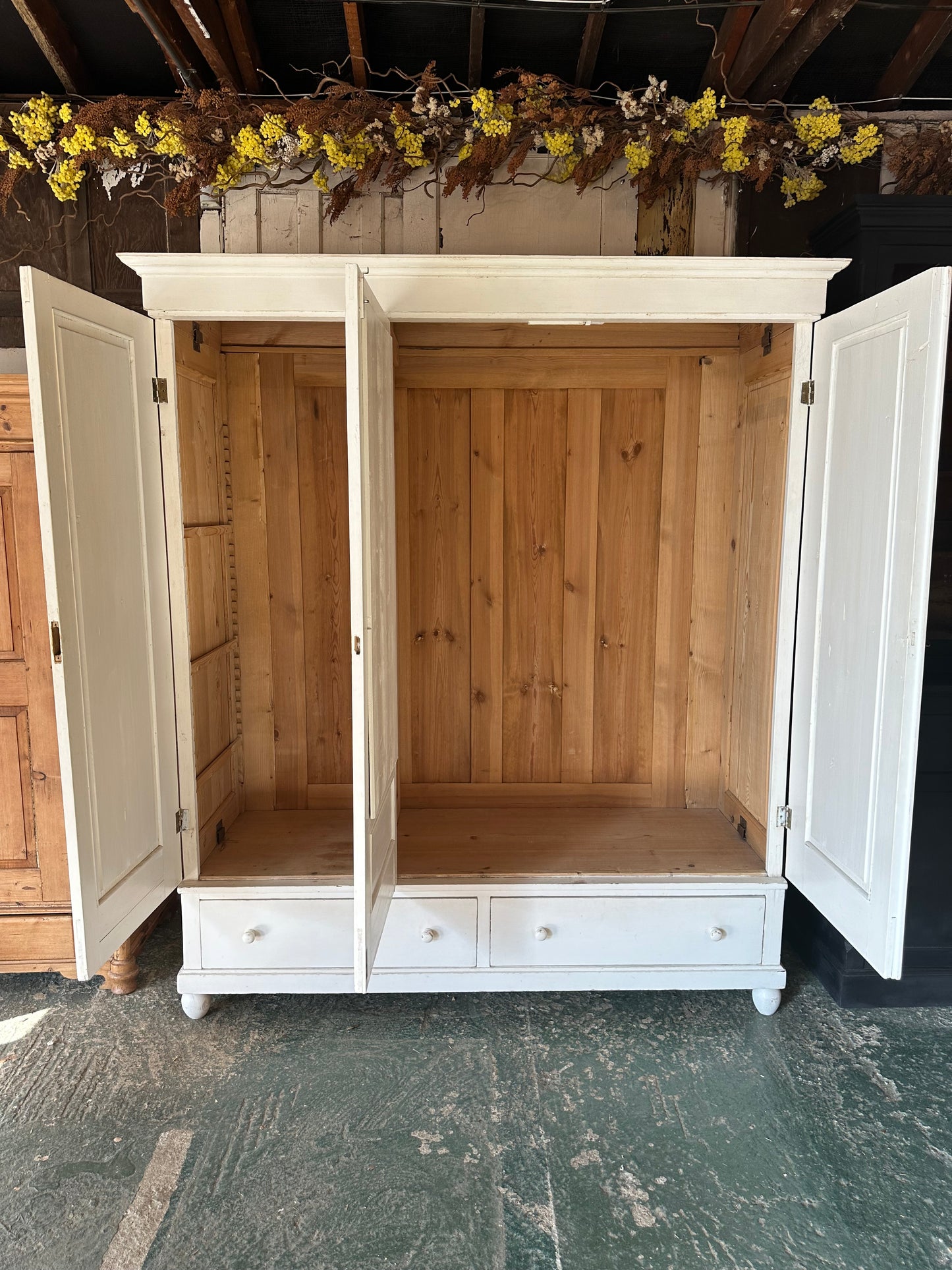 Rustic vintage triple knock down wardrobe