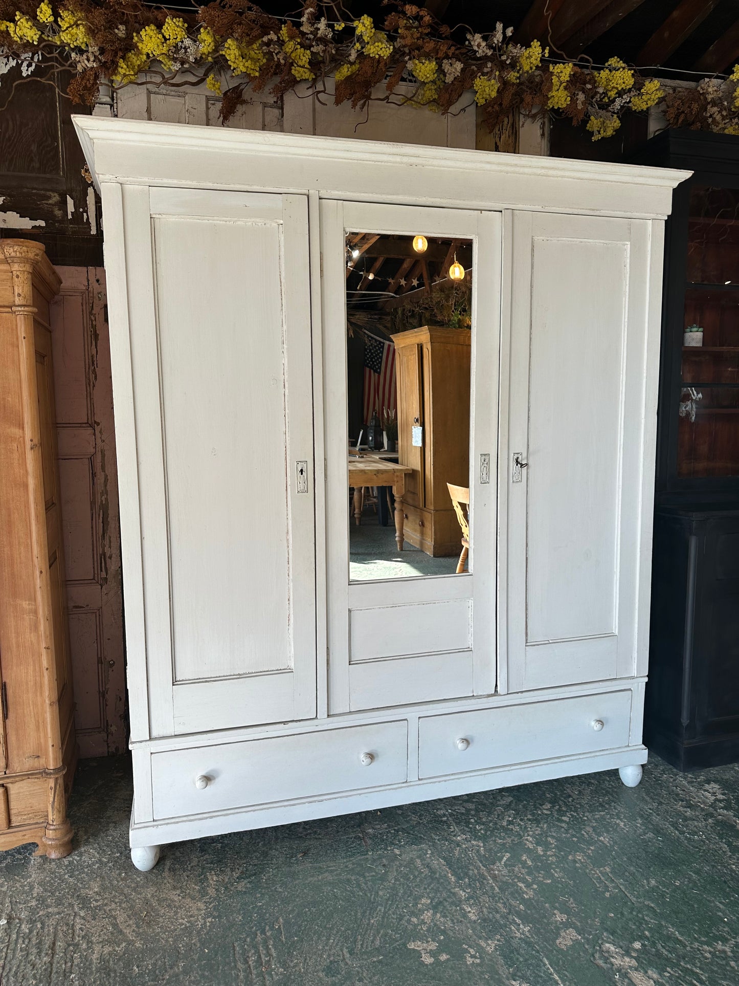 Rustic vintage triple knock down wardrobe
