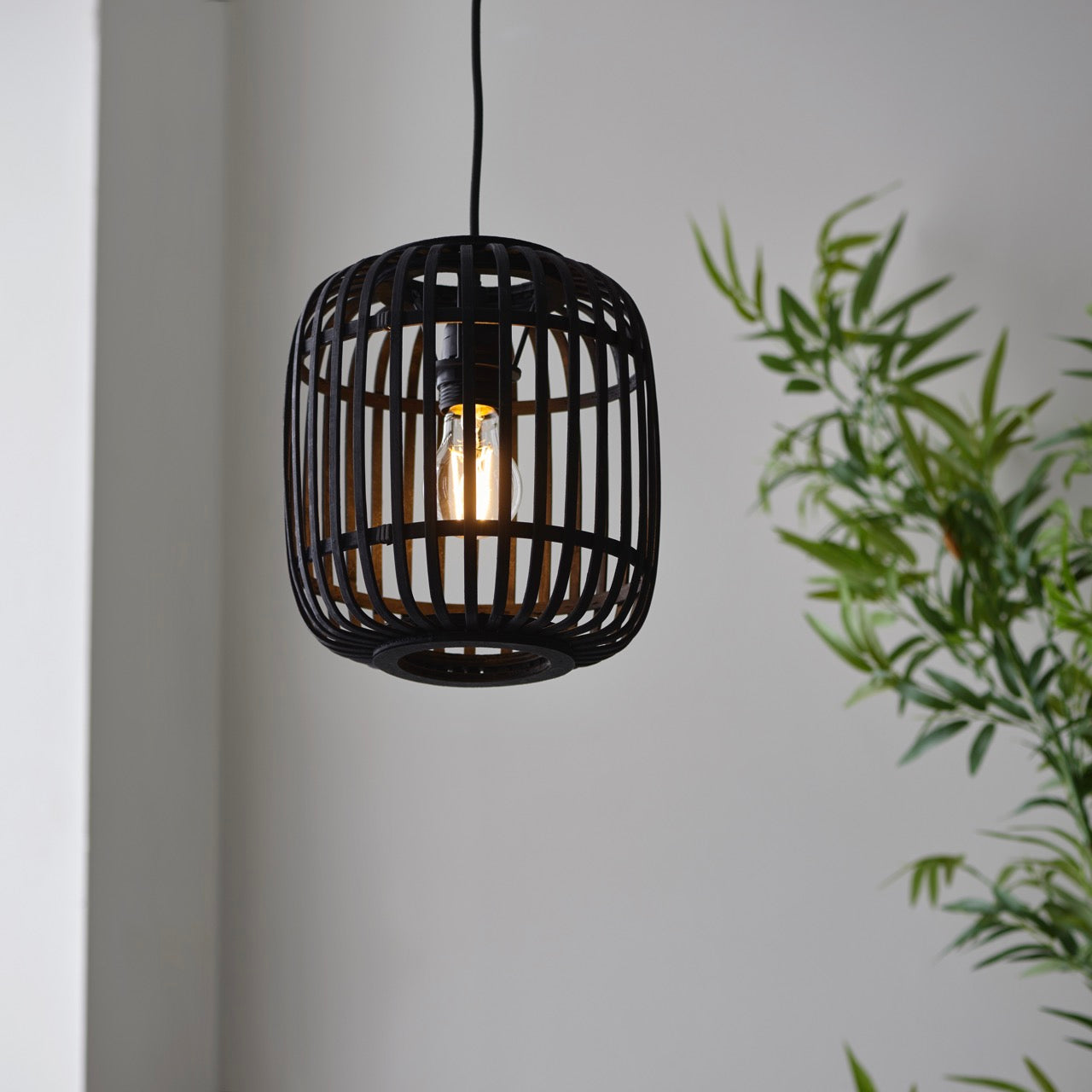 Mathias 1 Pendant Light Dark Bamboo
