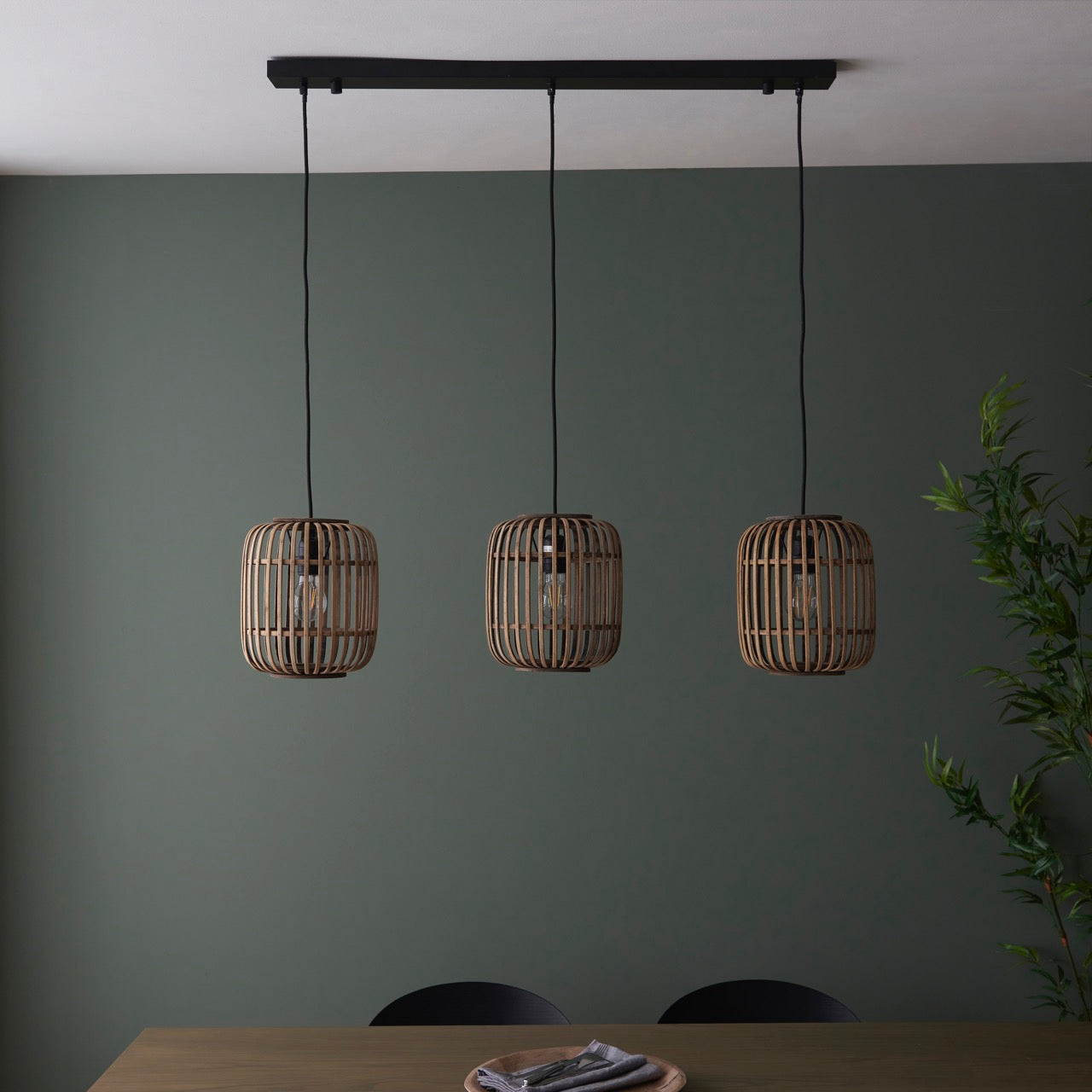 Mathias 3 Pendant Light Natural Bamboo
