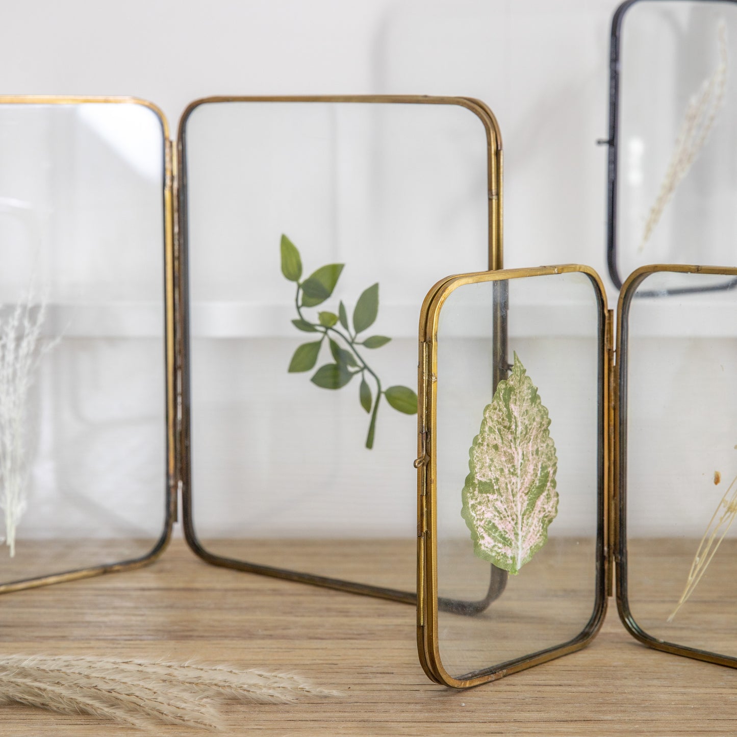 Zuri Double Photo Frame Antique Brass Small