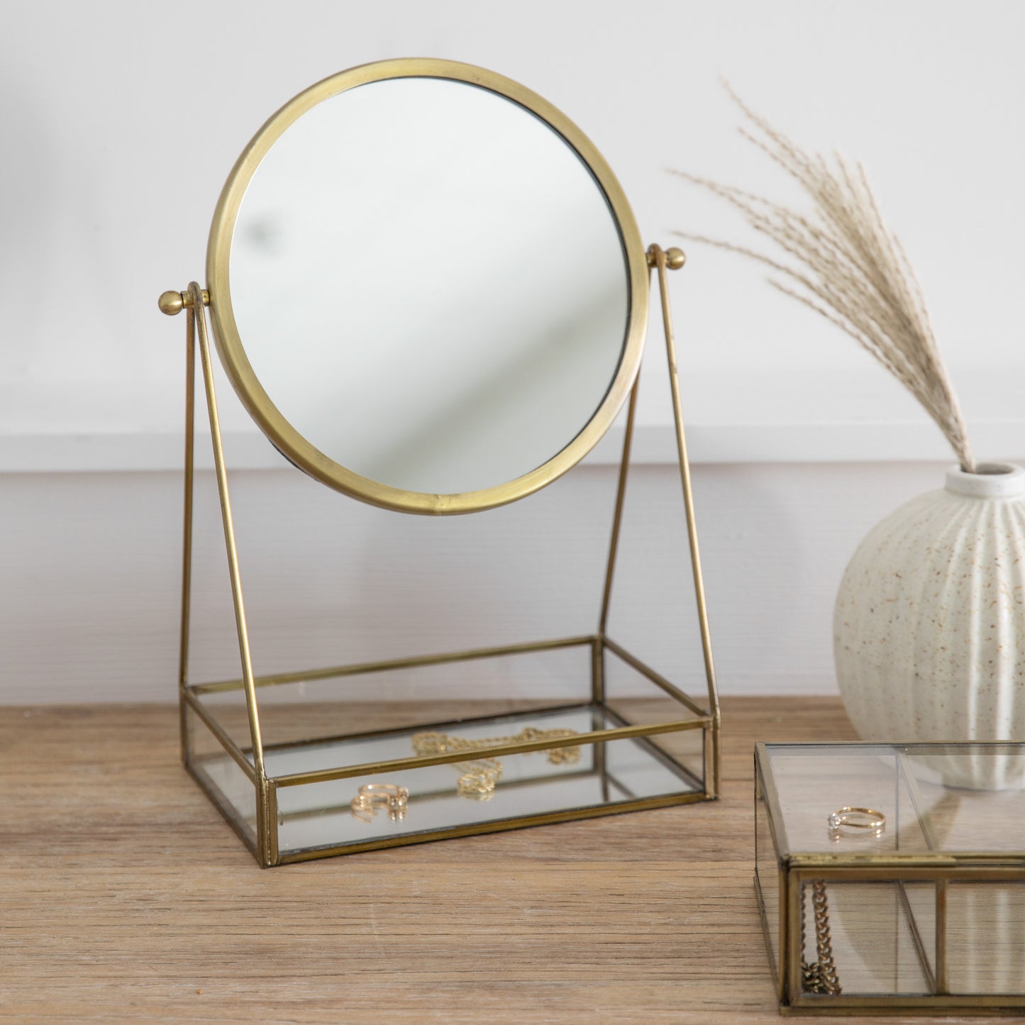 Lara Mirror Antique Brass