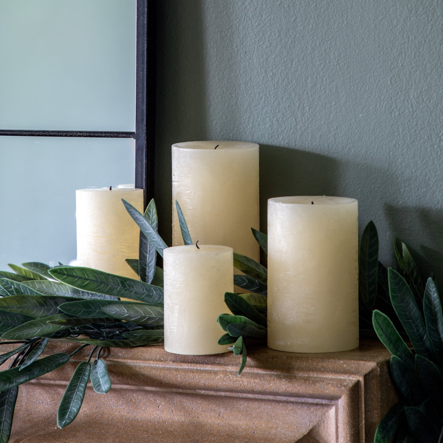 Pillar Candle Rustic Ivory (2pk)