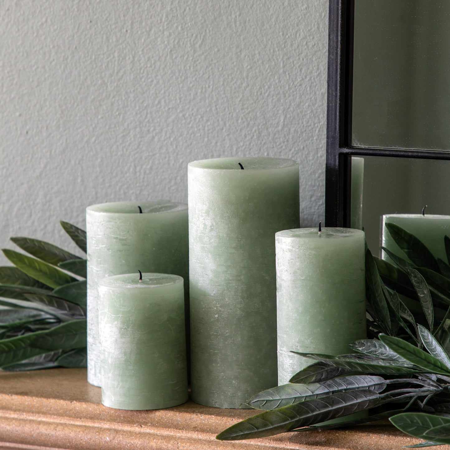 Pillar Candle Rustic Sage (2pk)