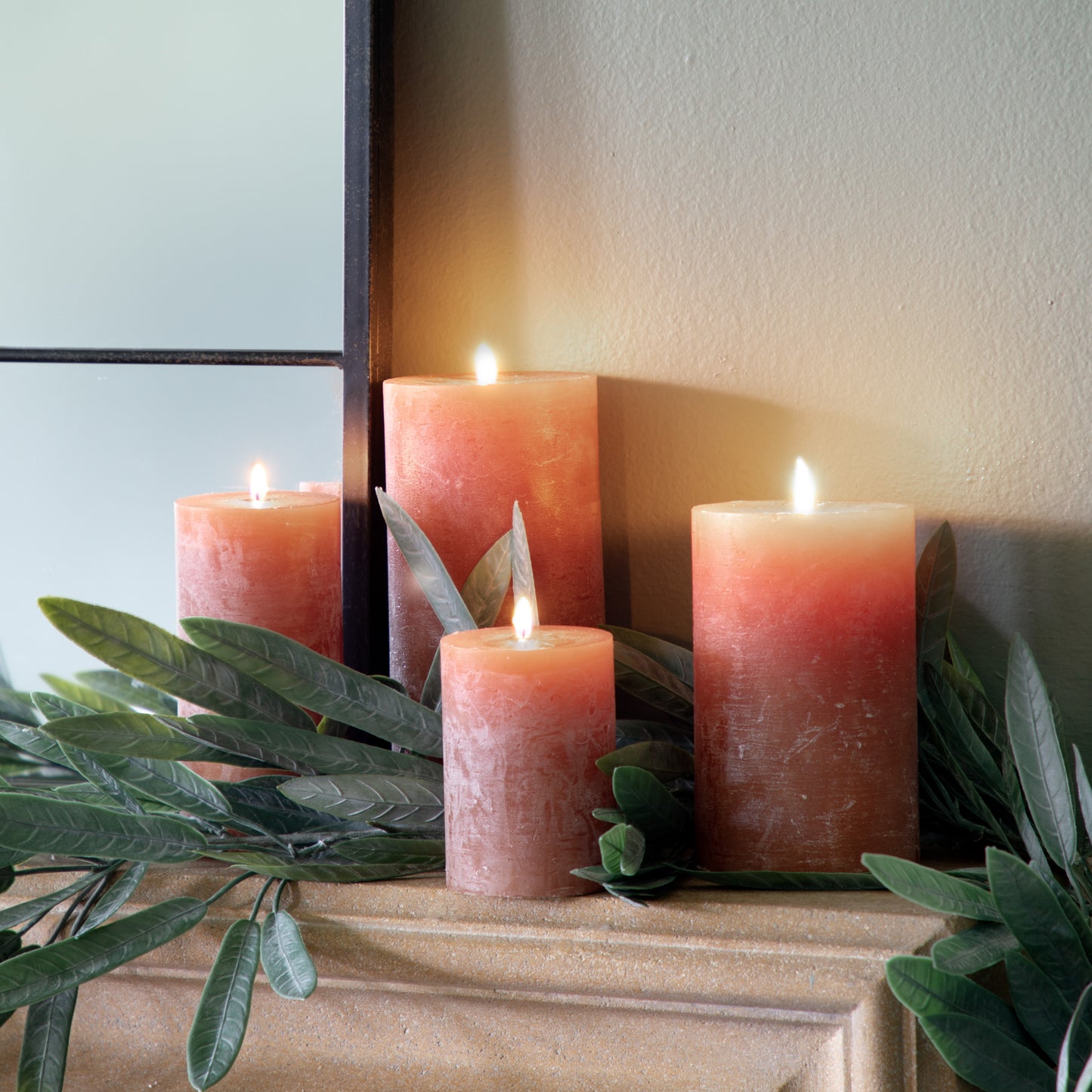 Pillar Candle Rustic Amber