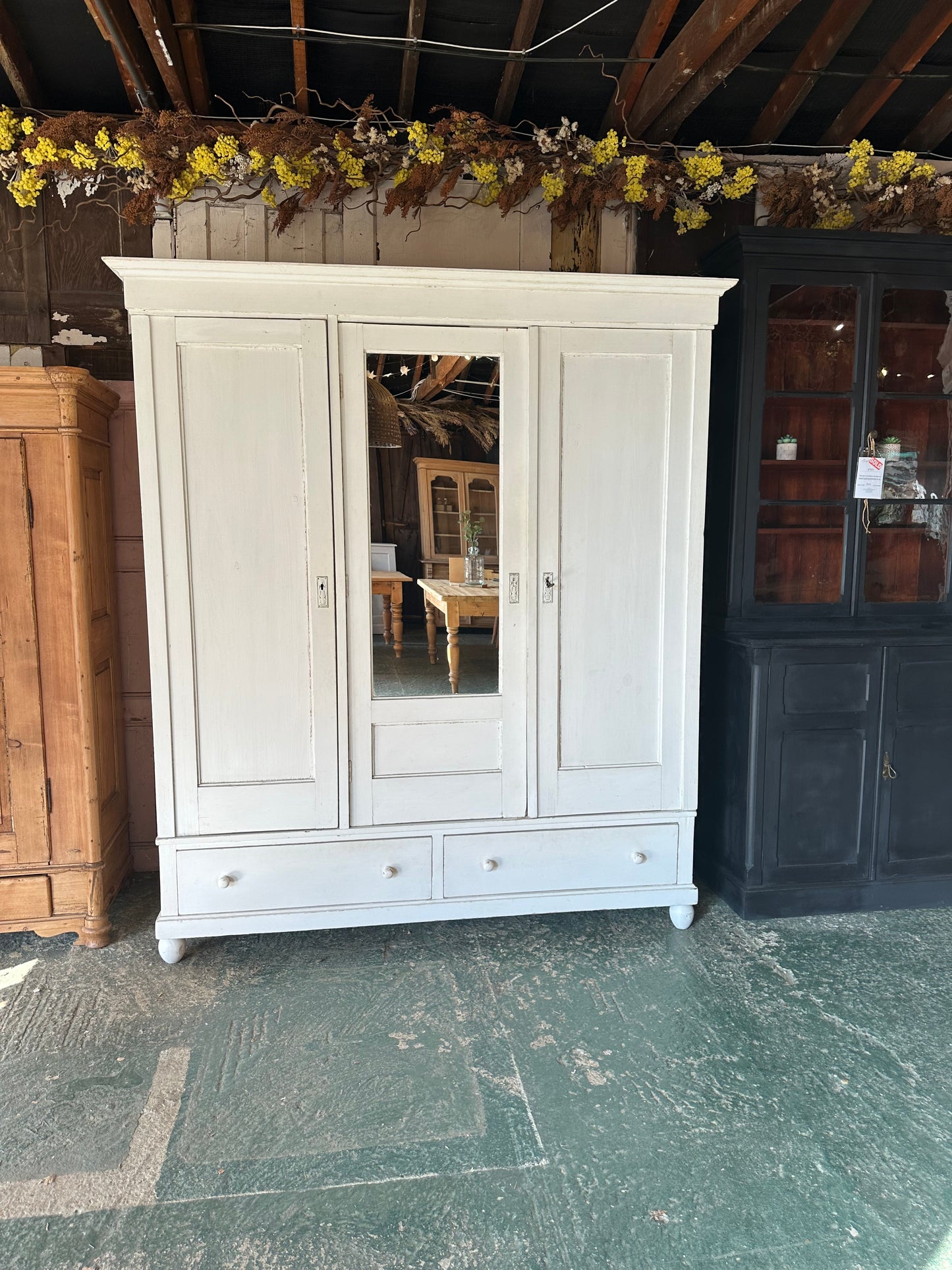 Rustic vintage triple knock down wardrobe