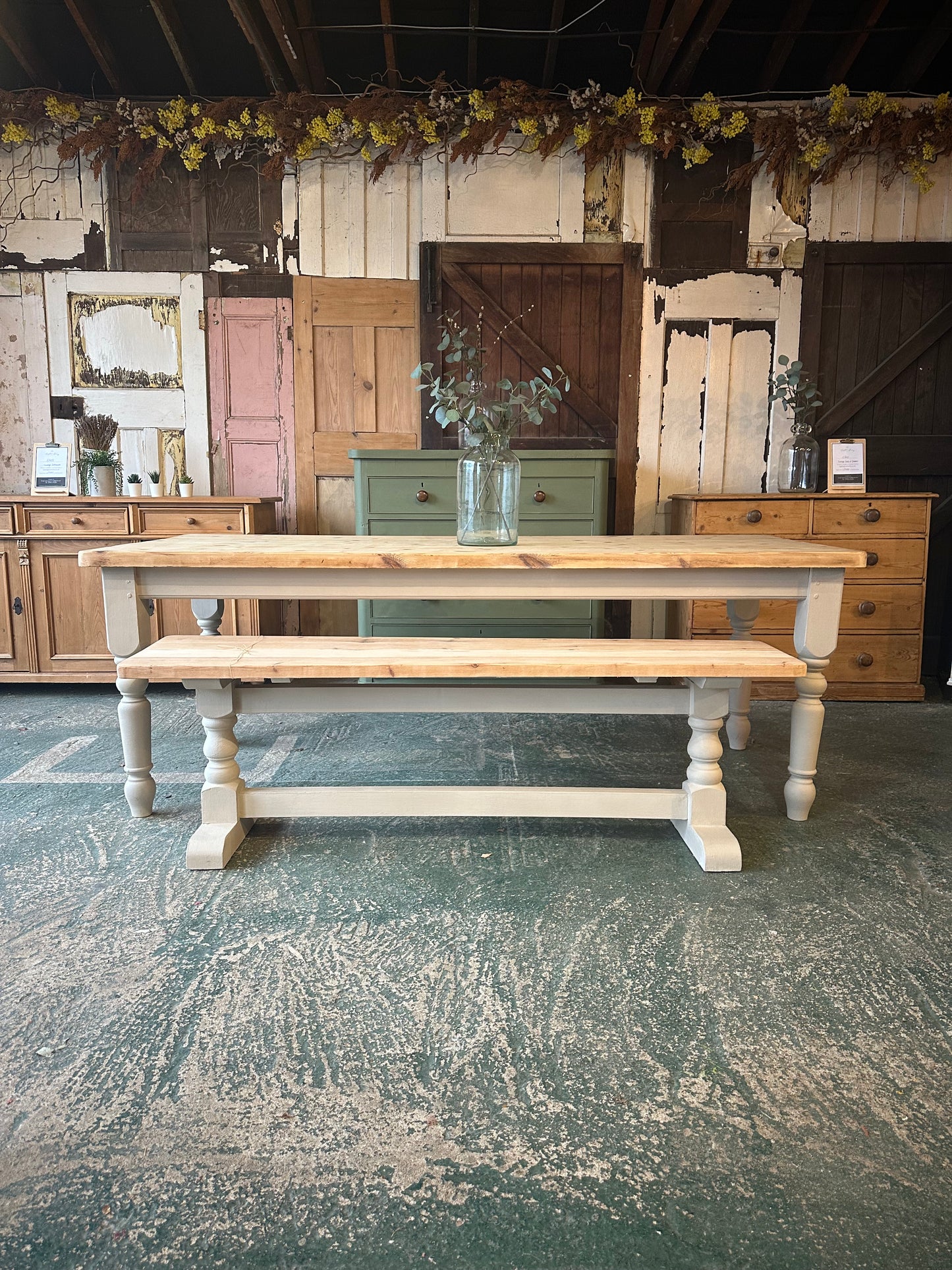 Rustic farmhouse table large 8 seater