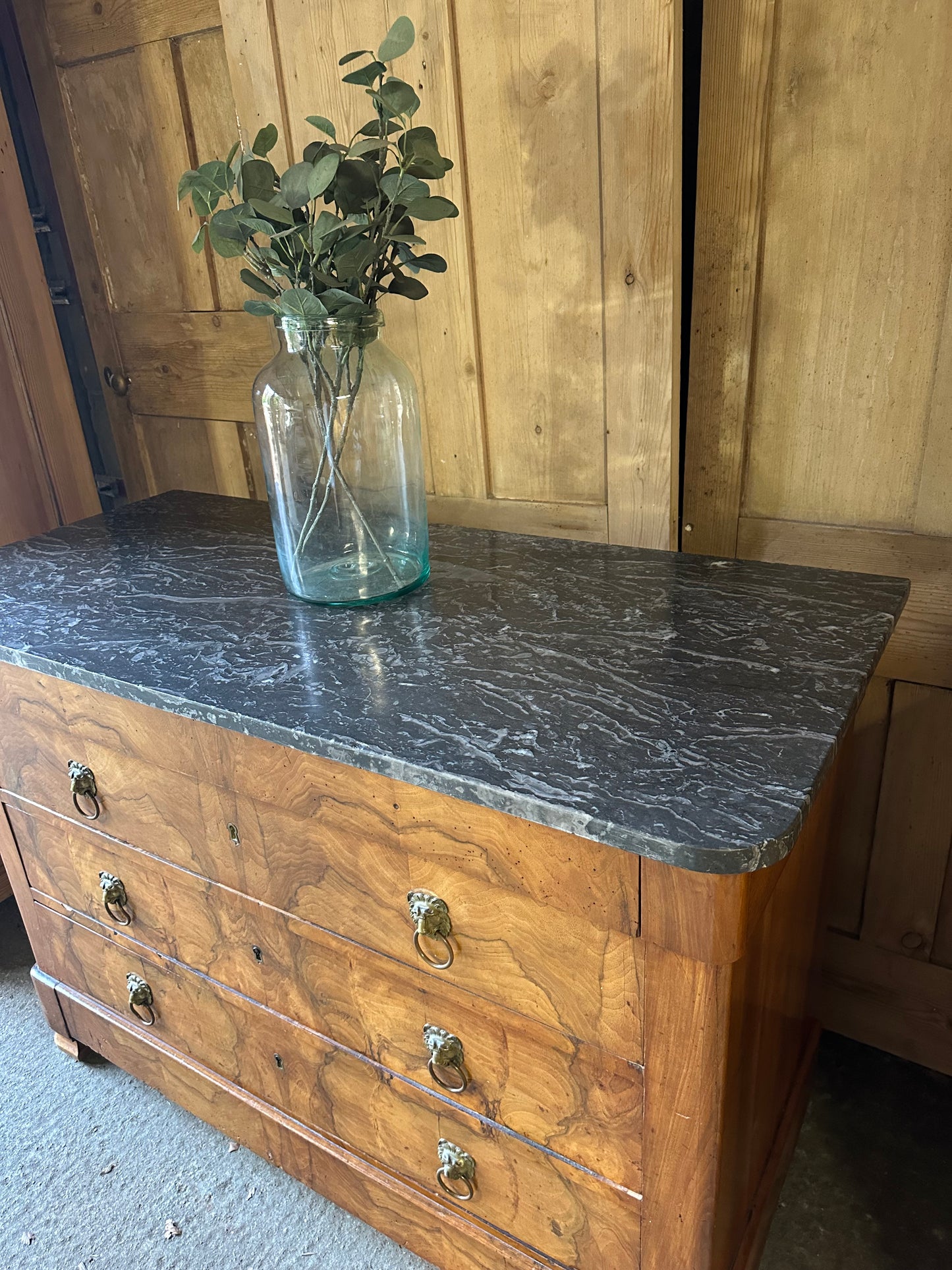 Vintage marble top chest of drawers