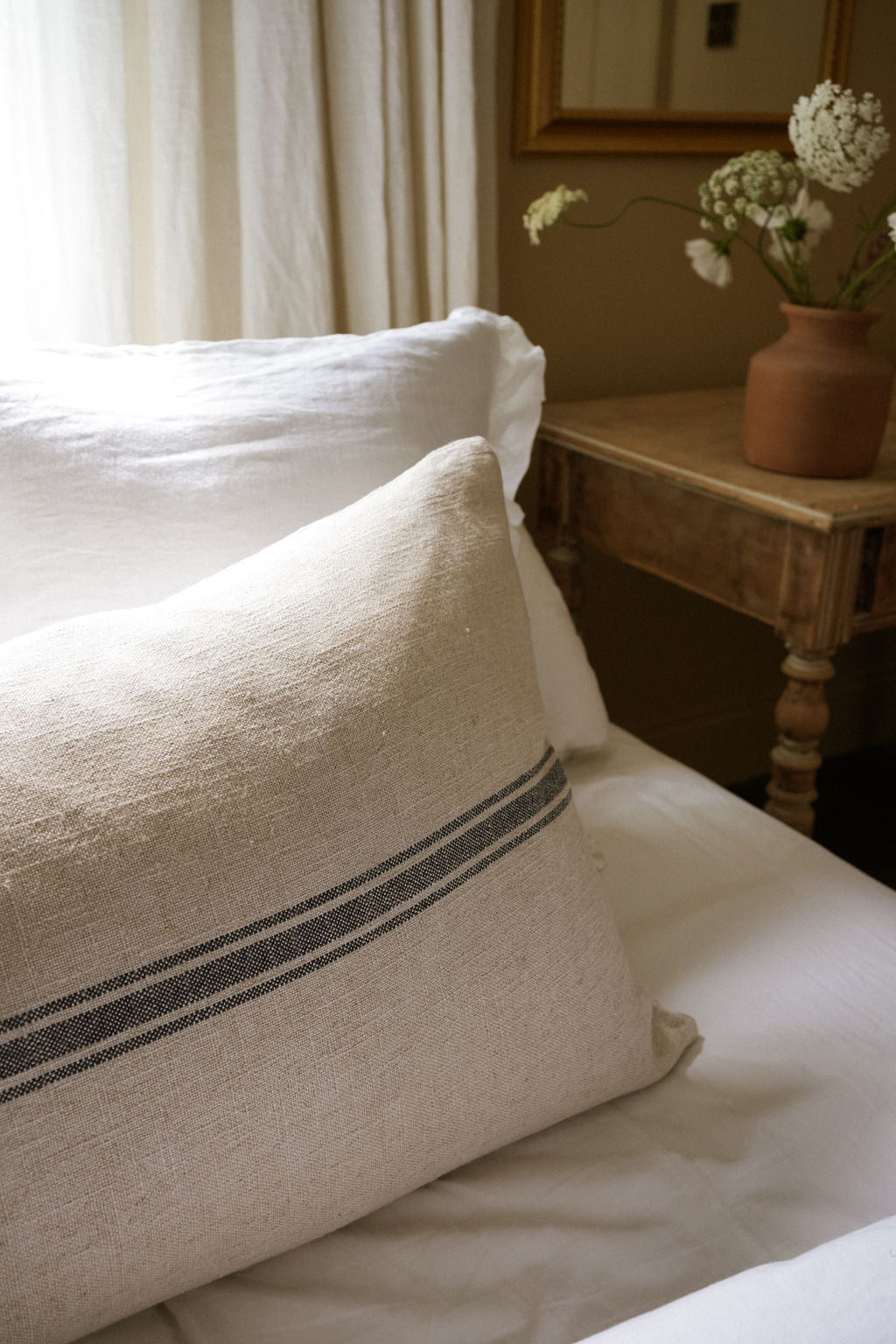 The Carbis Bay Cushion 100x50cm Blue Bold/Narrow stripe