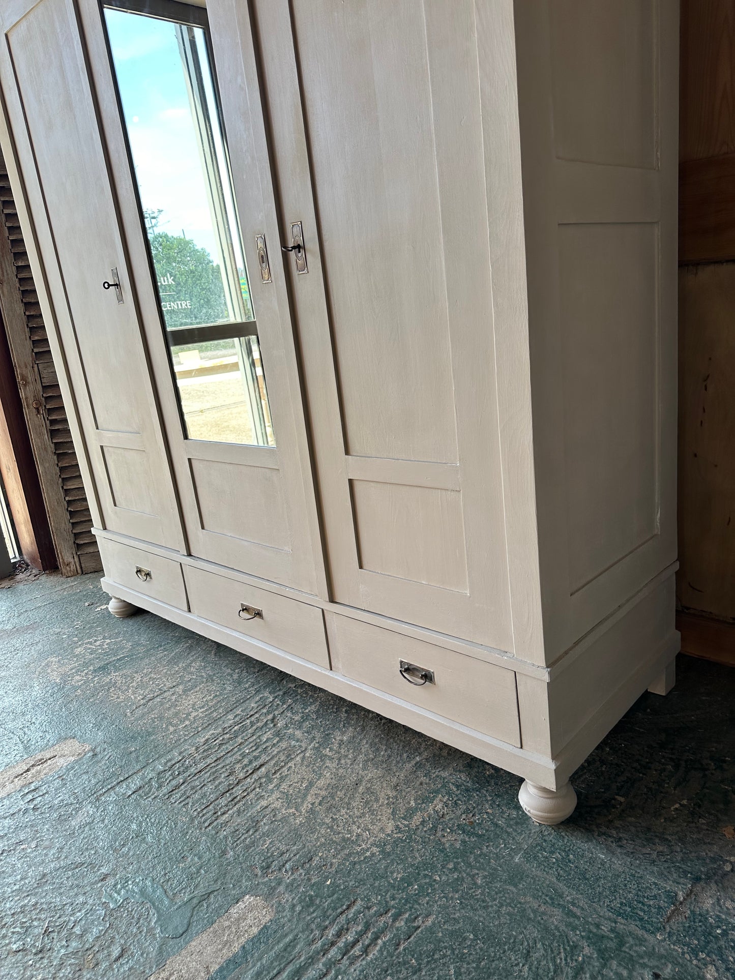 Vintage triple knock down wardrobe
