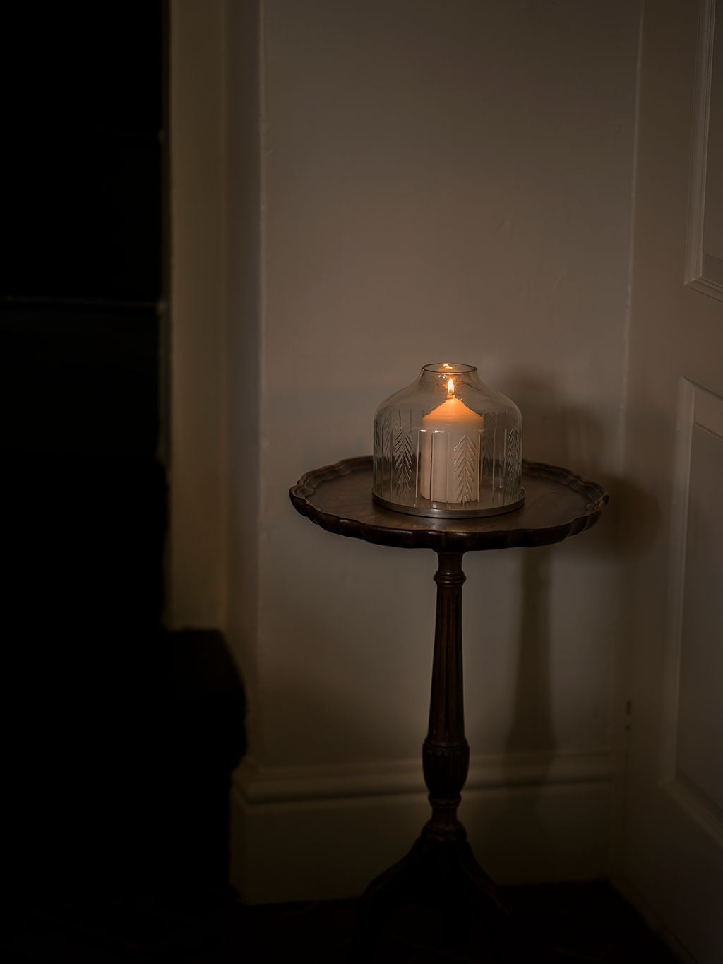 Handblown Candle Dome - Medium, Scandi Stripe