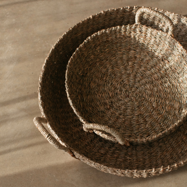 Kuten Set of 2 Round seagrass basket