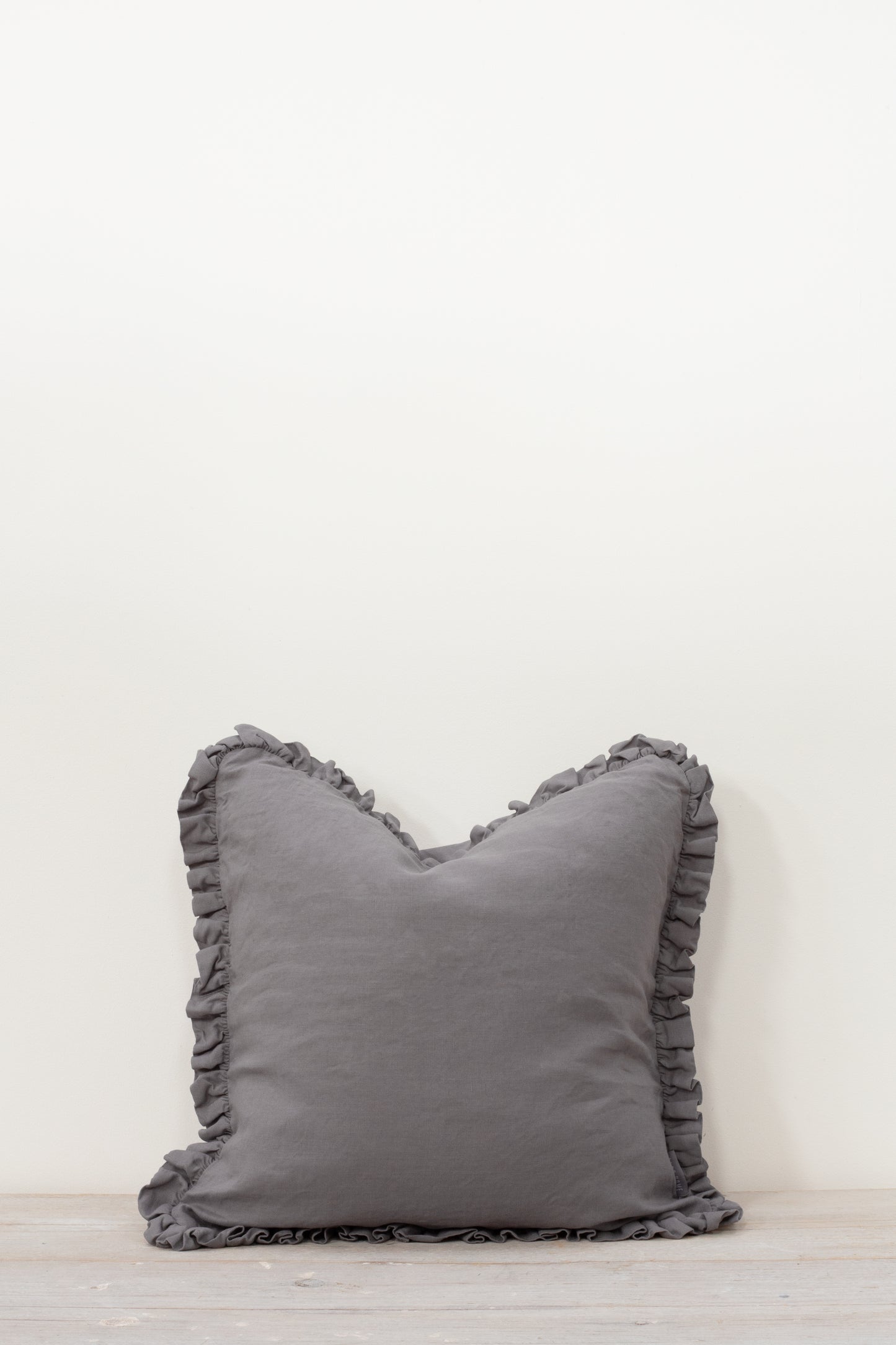 Oli Ruffle Cushion Pewter Grey