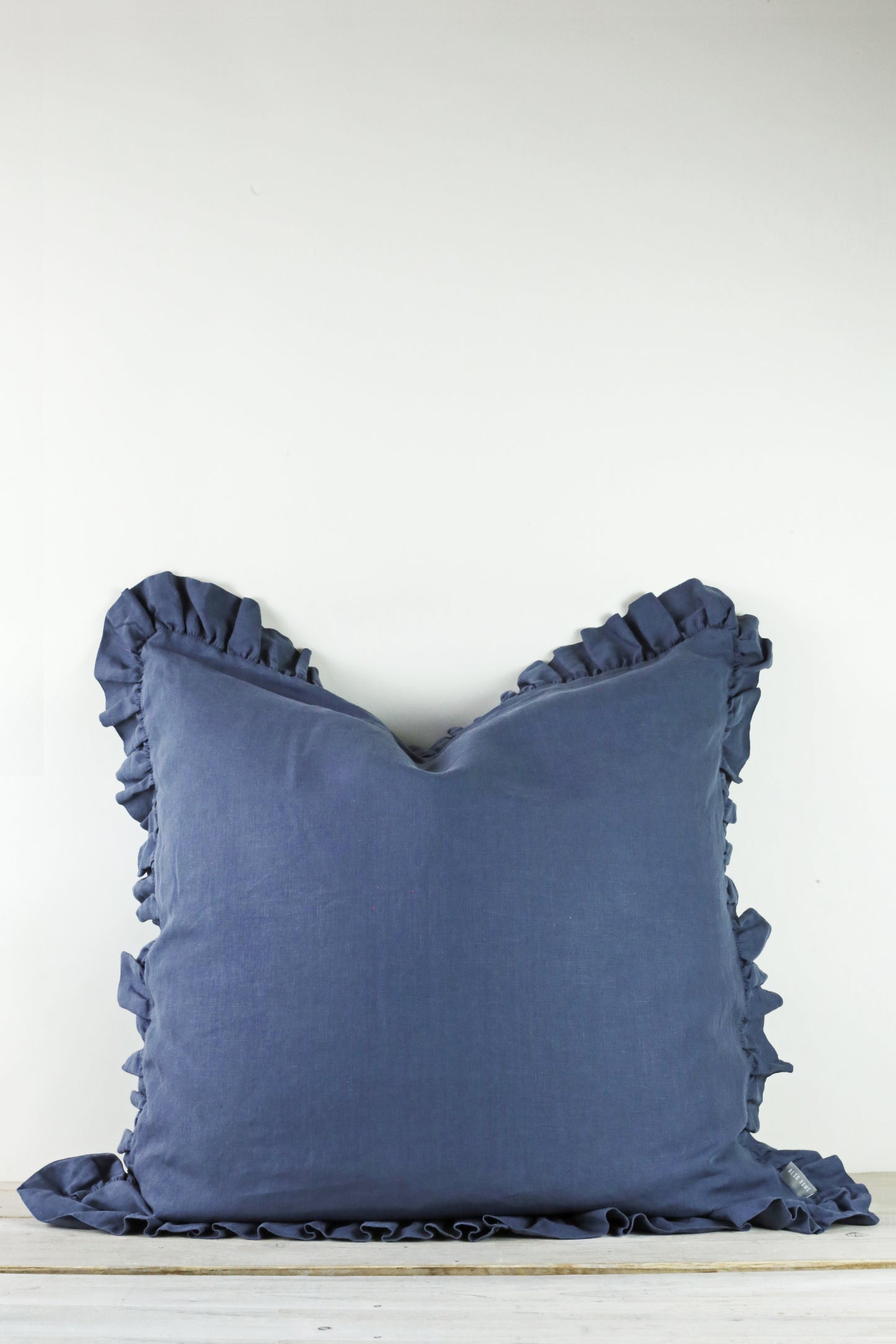 Olivia Ruffle Aegean Blue Pillow