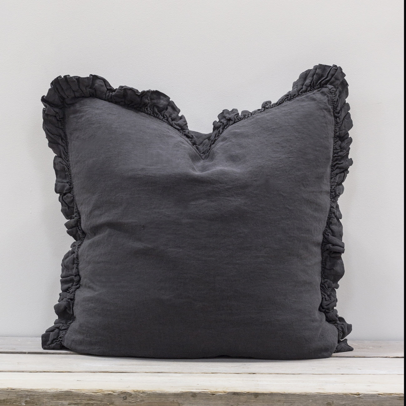 Oli Ruffle Cushion Black