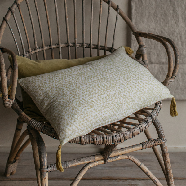 Natti Print Cushion Olive Green