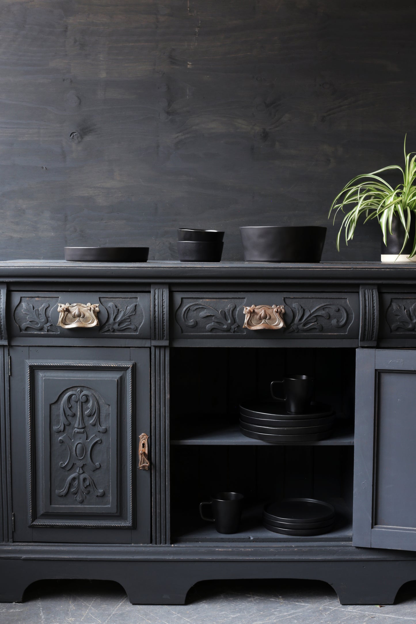 Pitka Black Tall Cylinder Vase