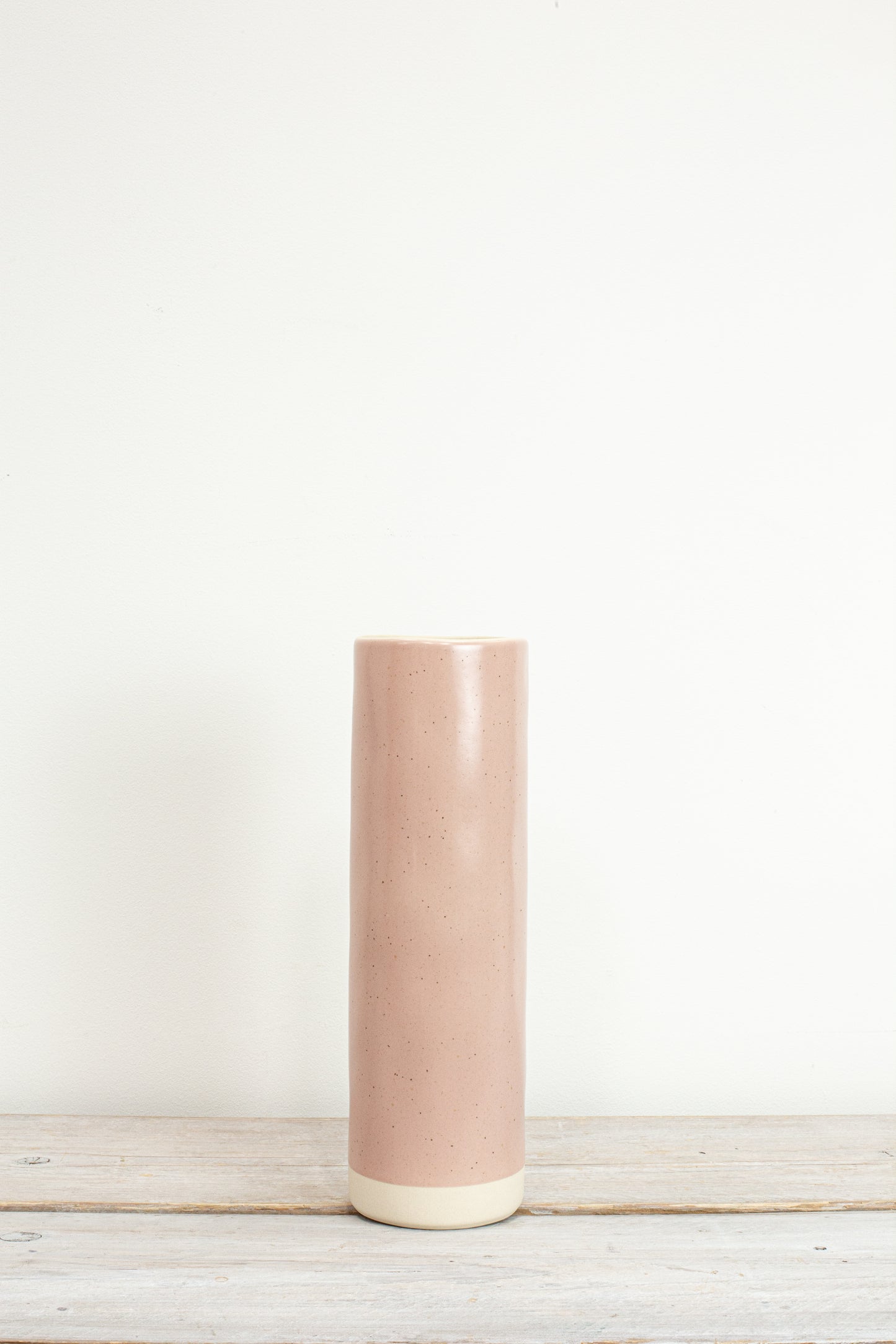 Pitka Blush Speckled Tall Cylinder Vase