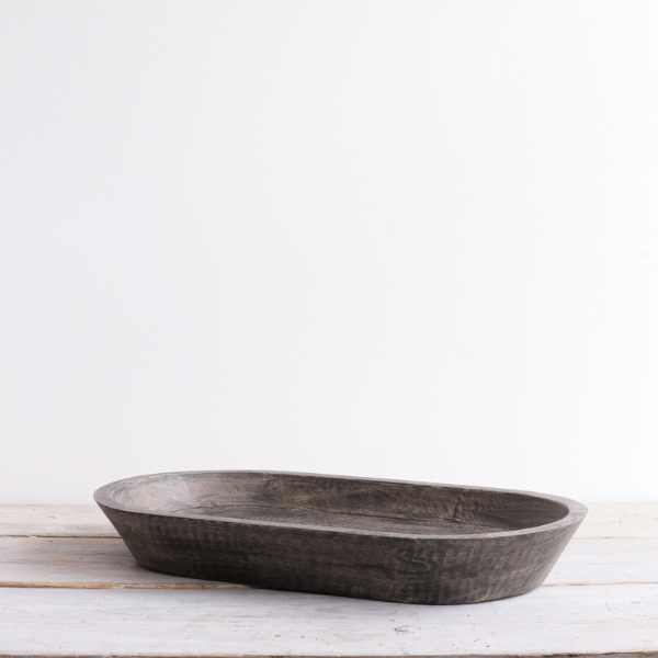Mo Mango Wood Trough Black Small