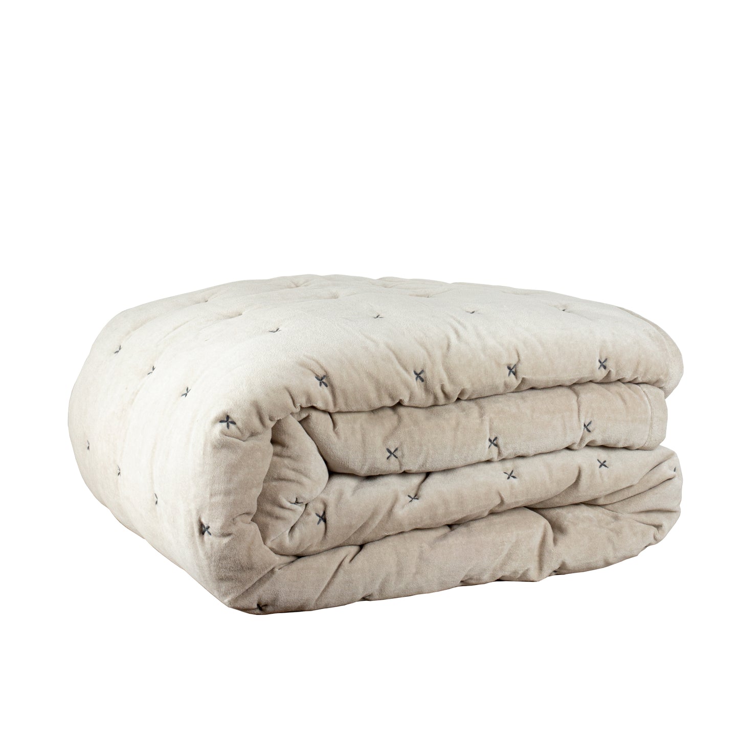 Aby Natural Velvet Criss Cross Bedspread