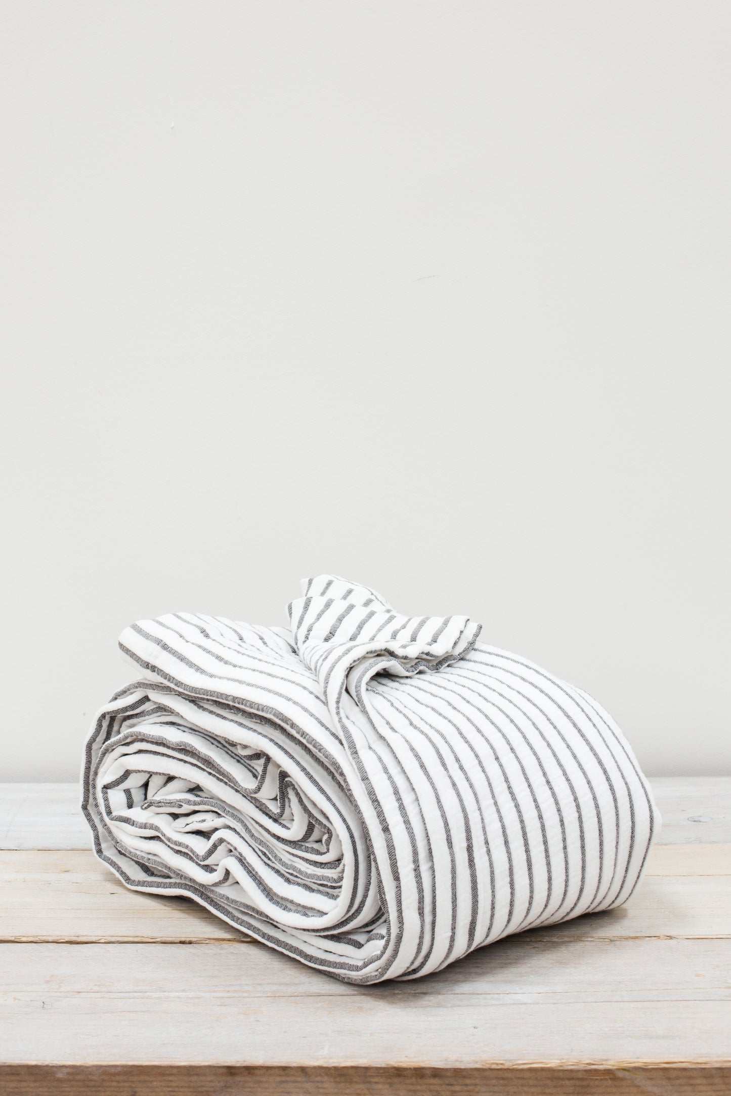 Hikari Grey and White Striped Throw