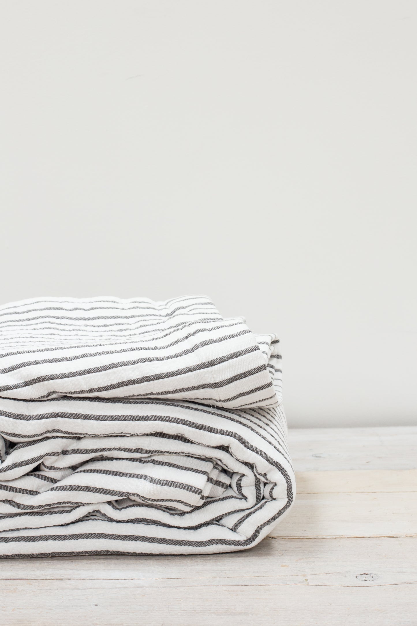 Hikari Grey and White Striped Throw