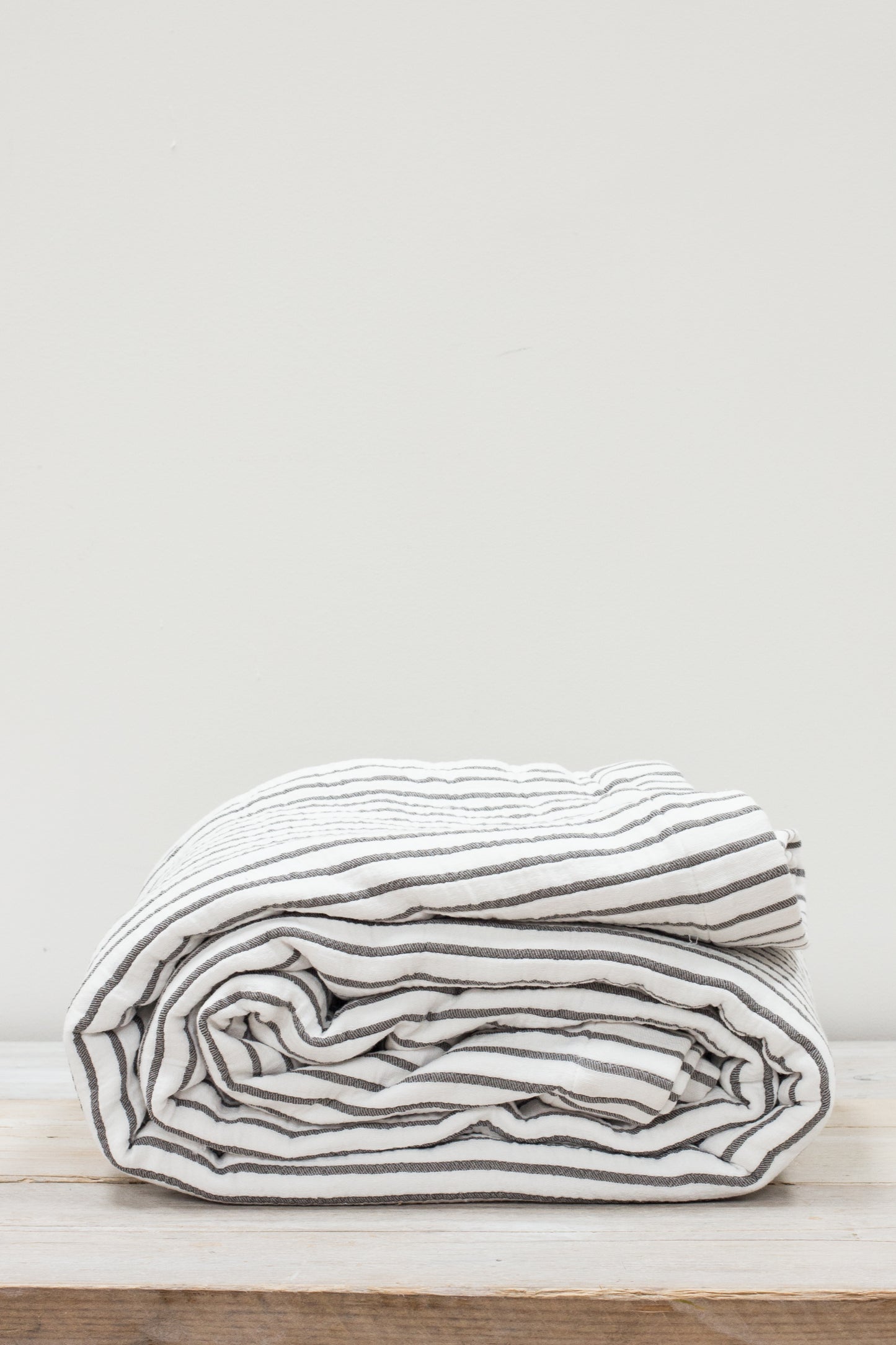 Hikari Grey and White Striped Throw