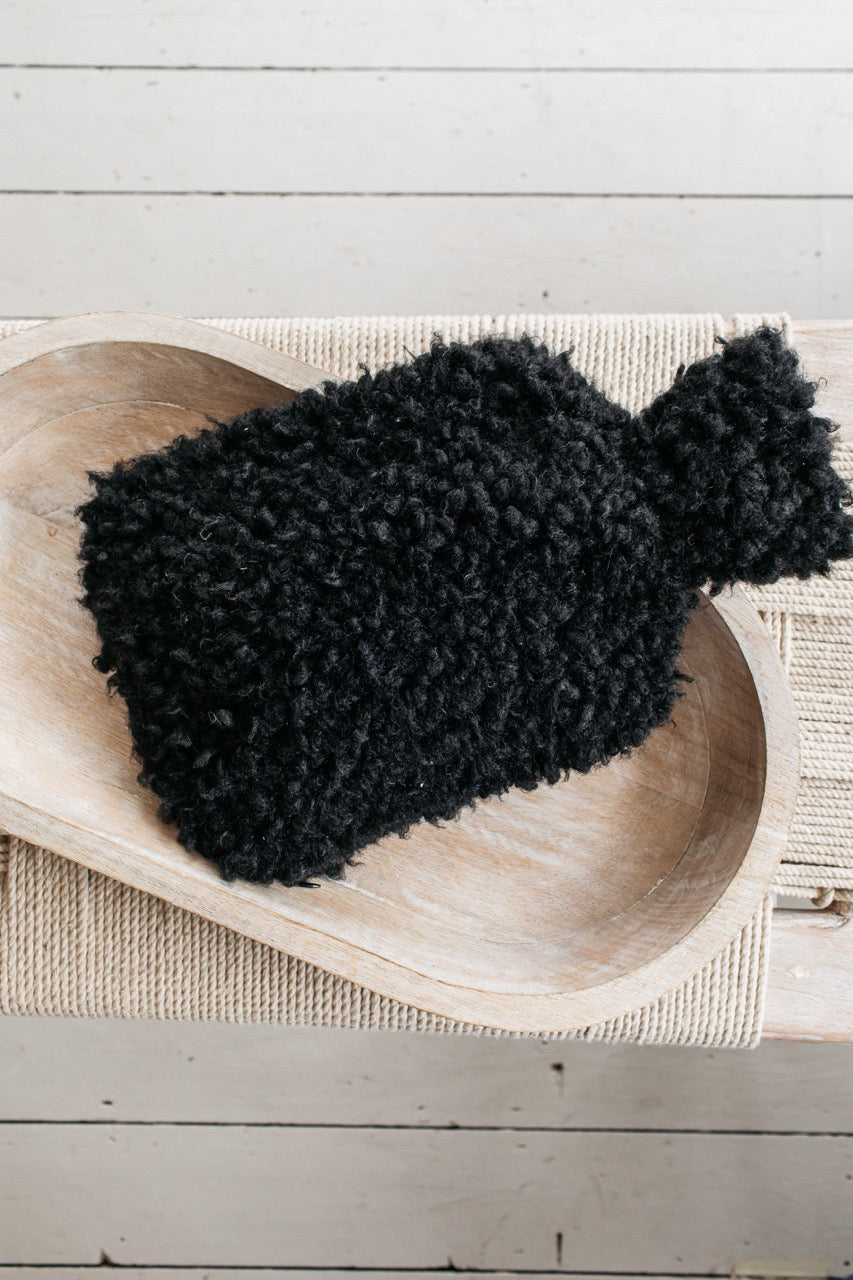 Luft Teddy Fleece Hot Water Bottle Black