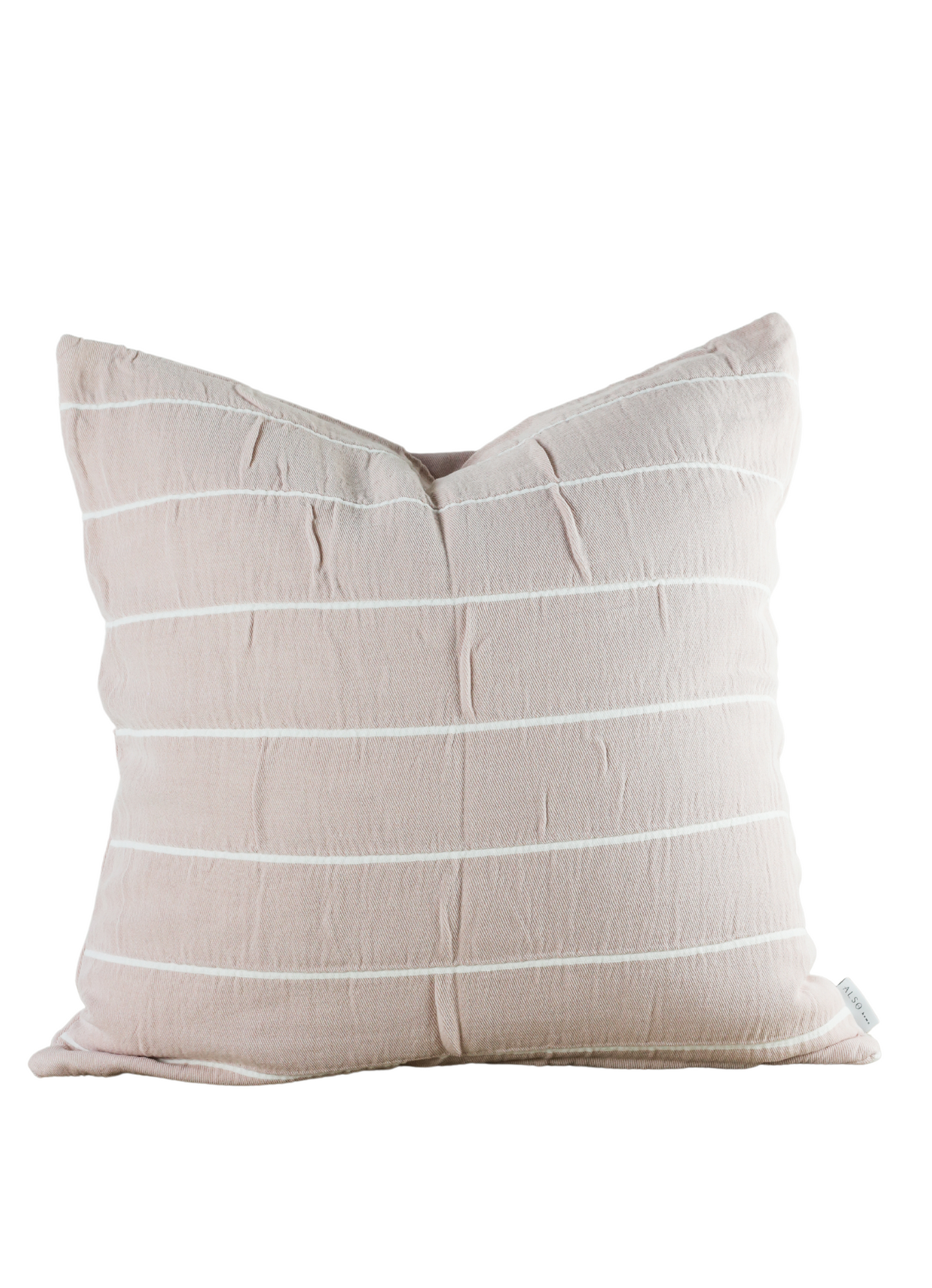 Ebino Wide Stripe Blush and White Cushion