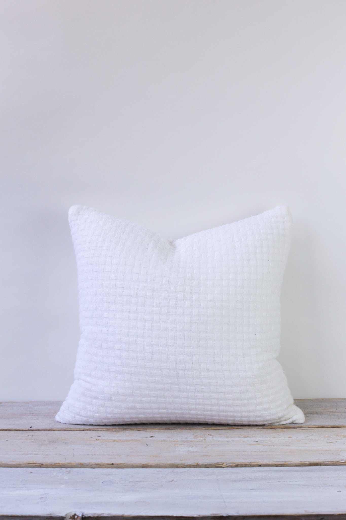 Hallen White Basketweave Cushion