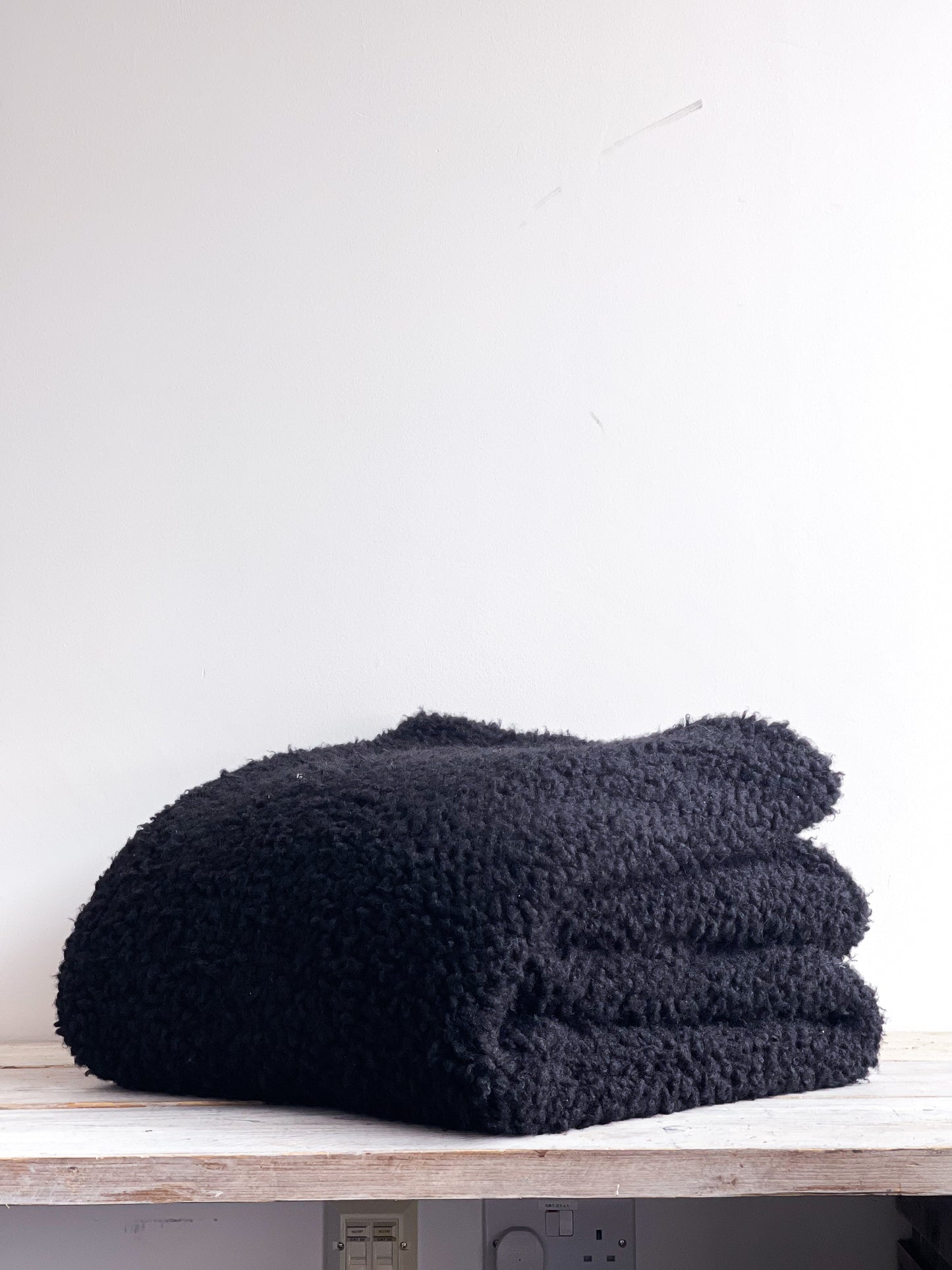 Lia Faux Sheepskin Throw Black
