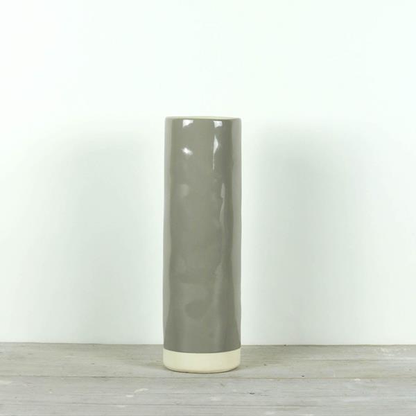 Pitka Taupe Tall Cylinder Vase