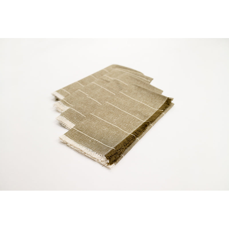 Wild Stripe Napkin Set of 4 Khaki Green