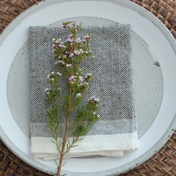 Herringbone Napkins Set of 4 Burnt Olive