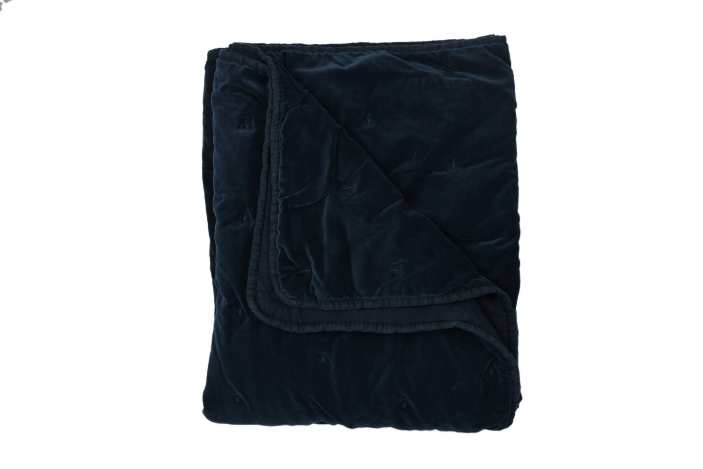Mason Bee Velvet Throw Navy
