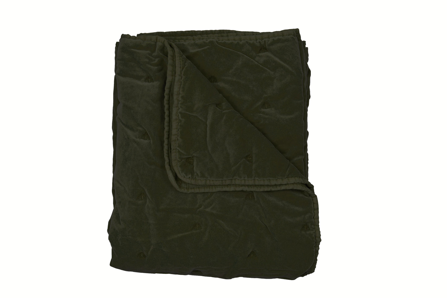 Mason Bee Velvet Throw Olive Green