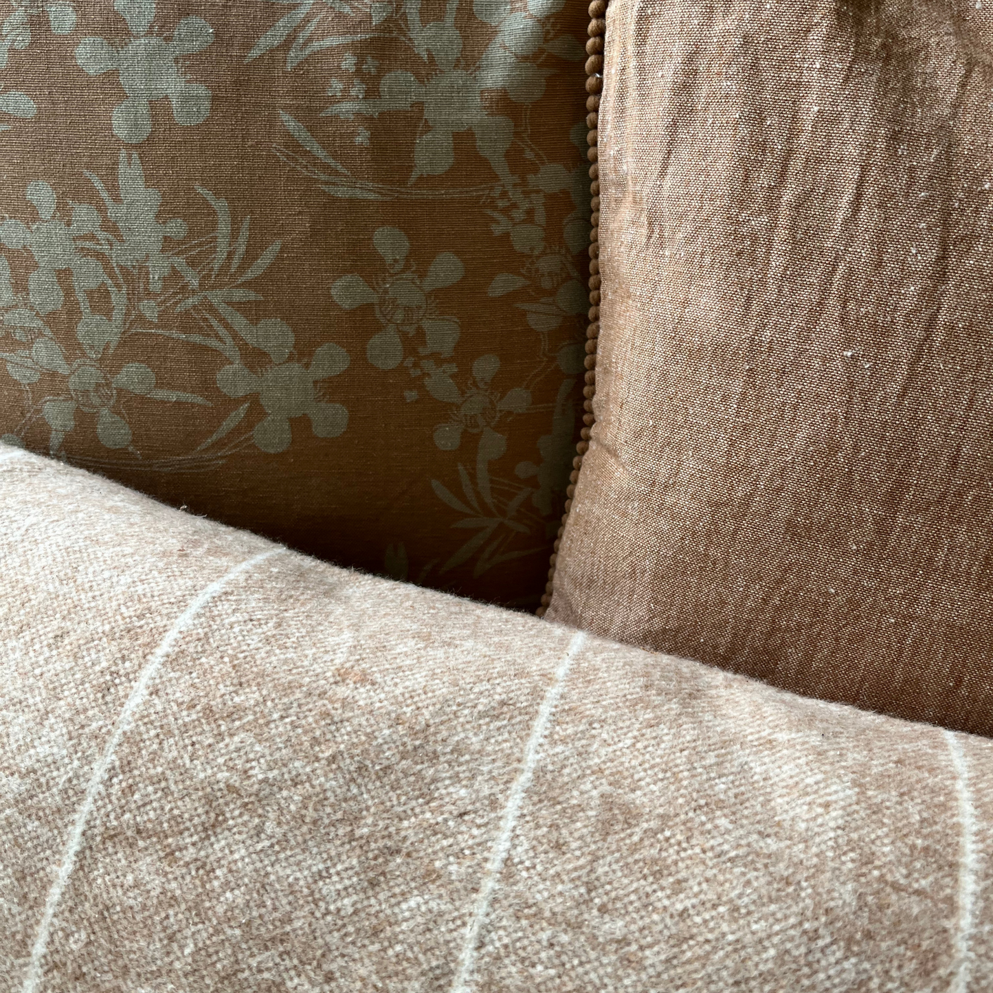 Brushed Wild Stripe Breakfast Cushion Clay