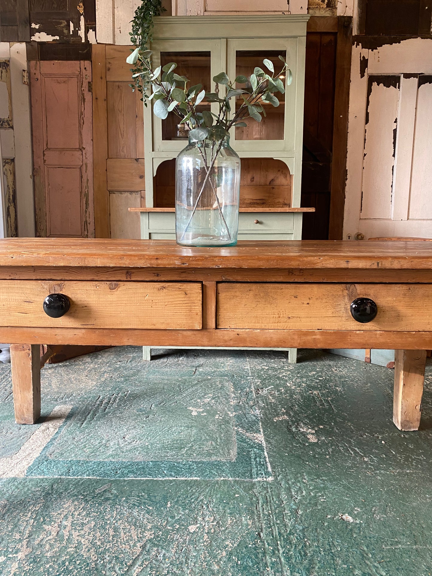 Rustic vintage bench / console table