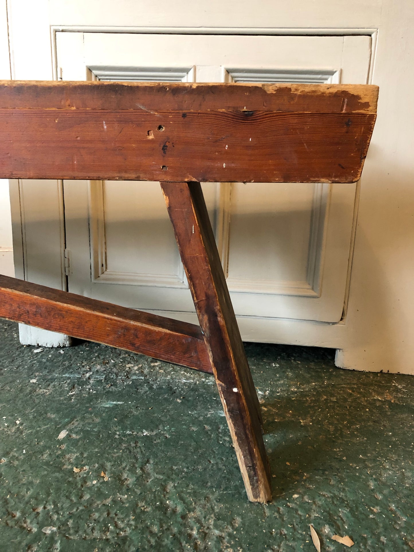 Vintage Rustic Old School Bench