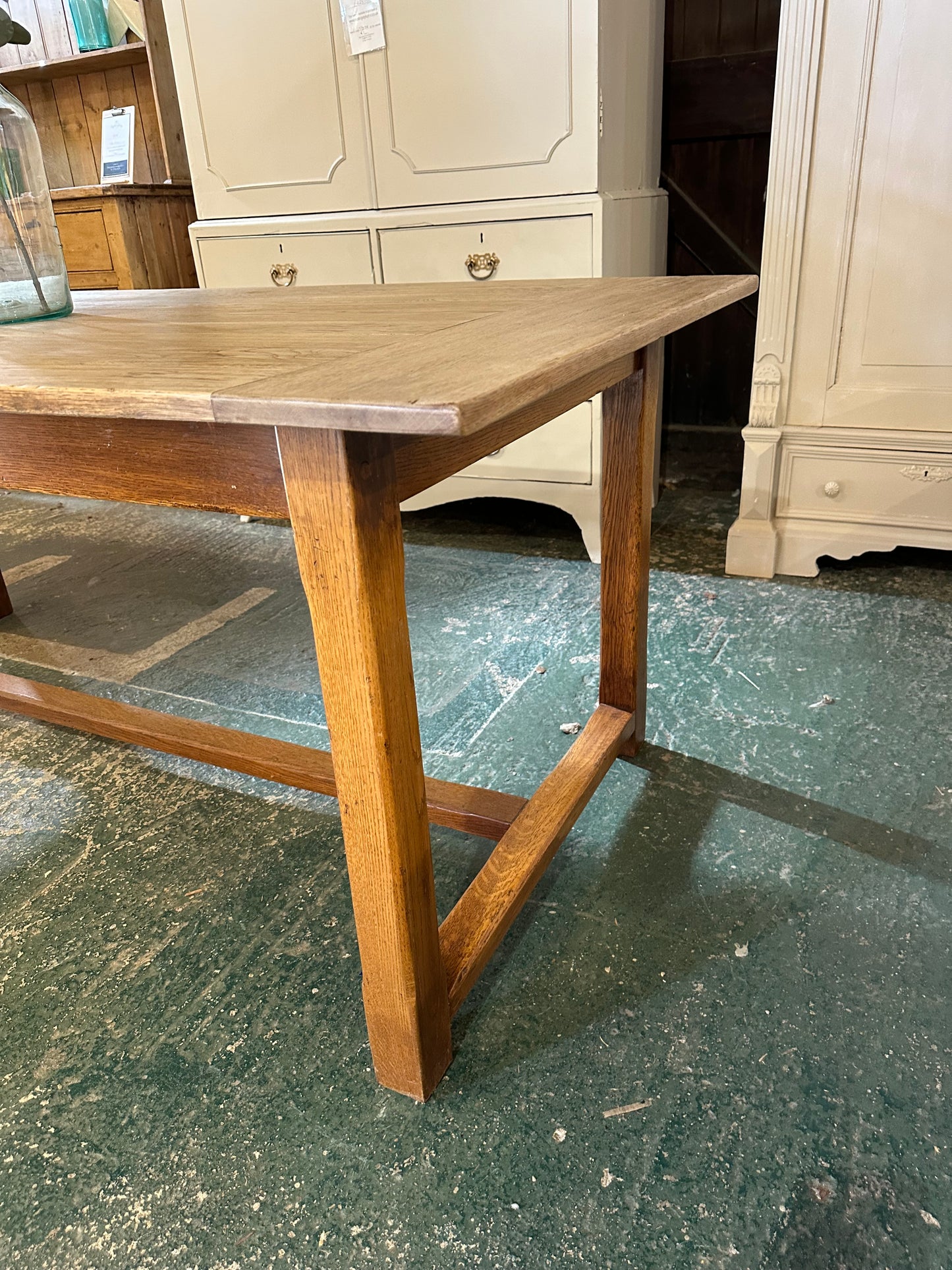 Vintage oak farmhouse refectory table 8 seater