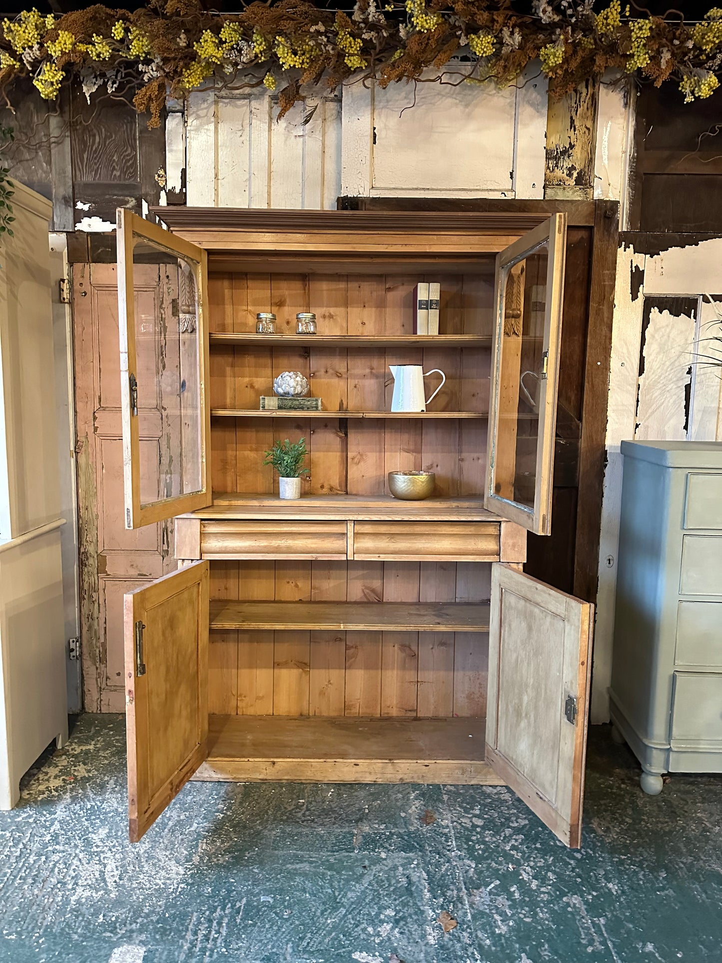 Rustic vintage glazed dresser