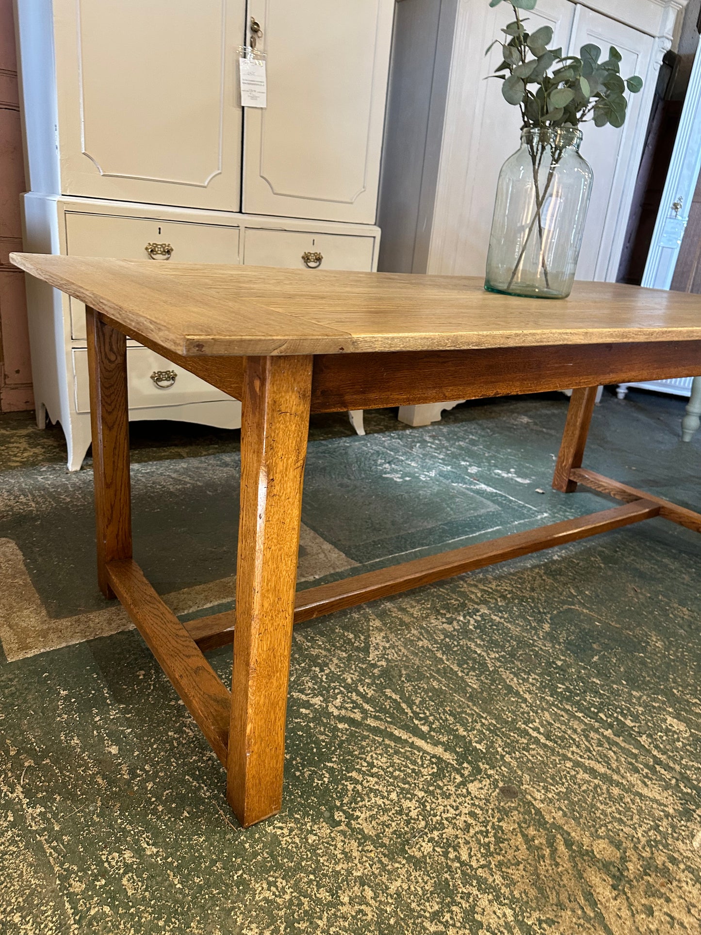 Vintage oak farmhouse refectory table 8 seater