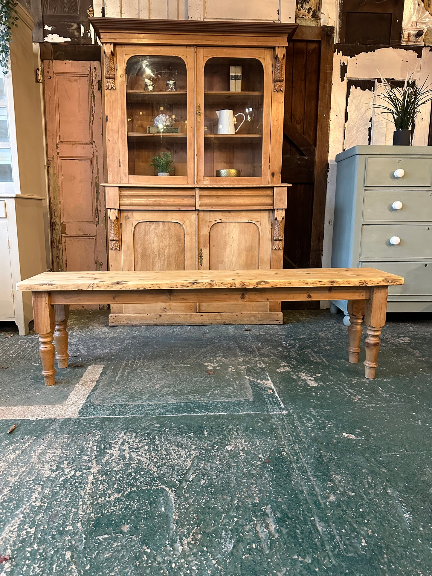 Rustic farmhouse bench