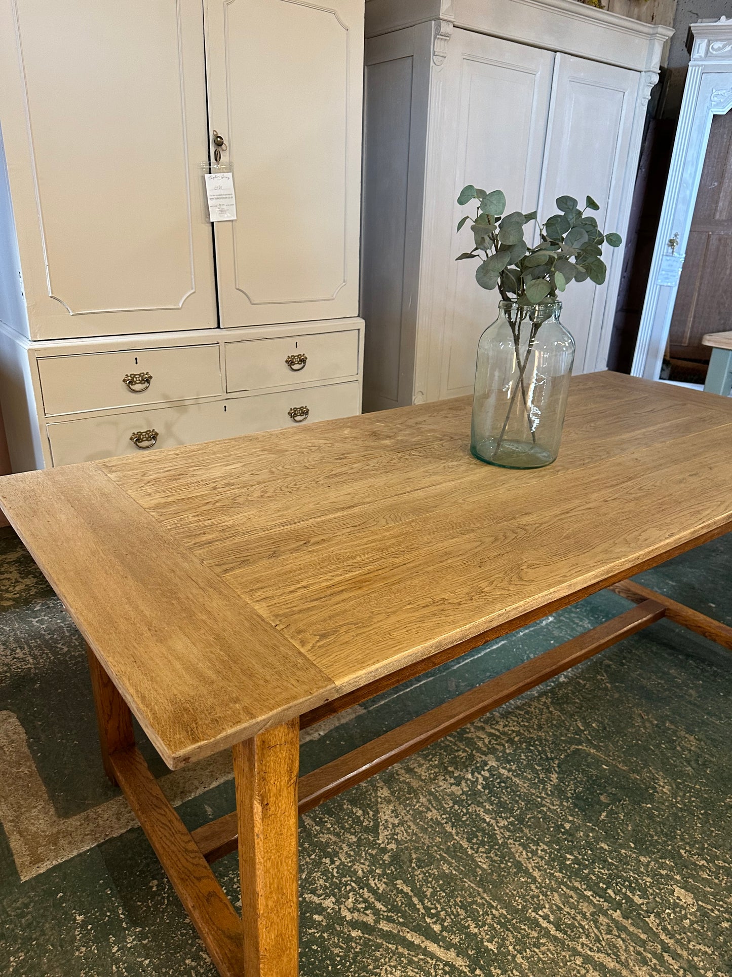 Vintage oak farmhouse refectory table 8 seater