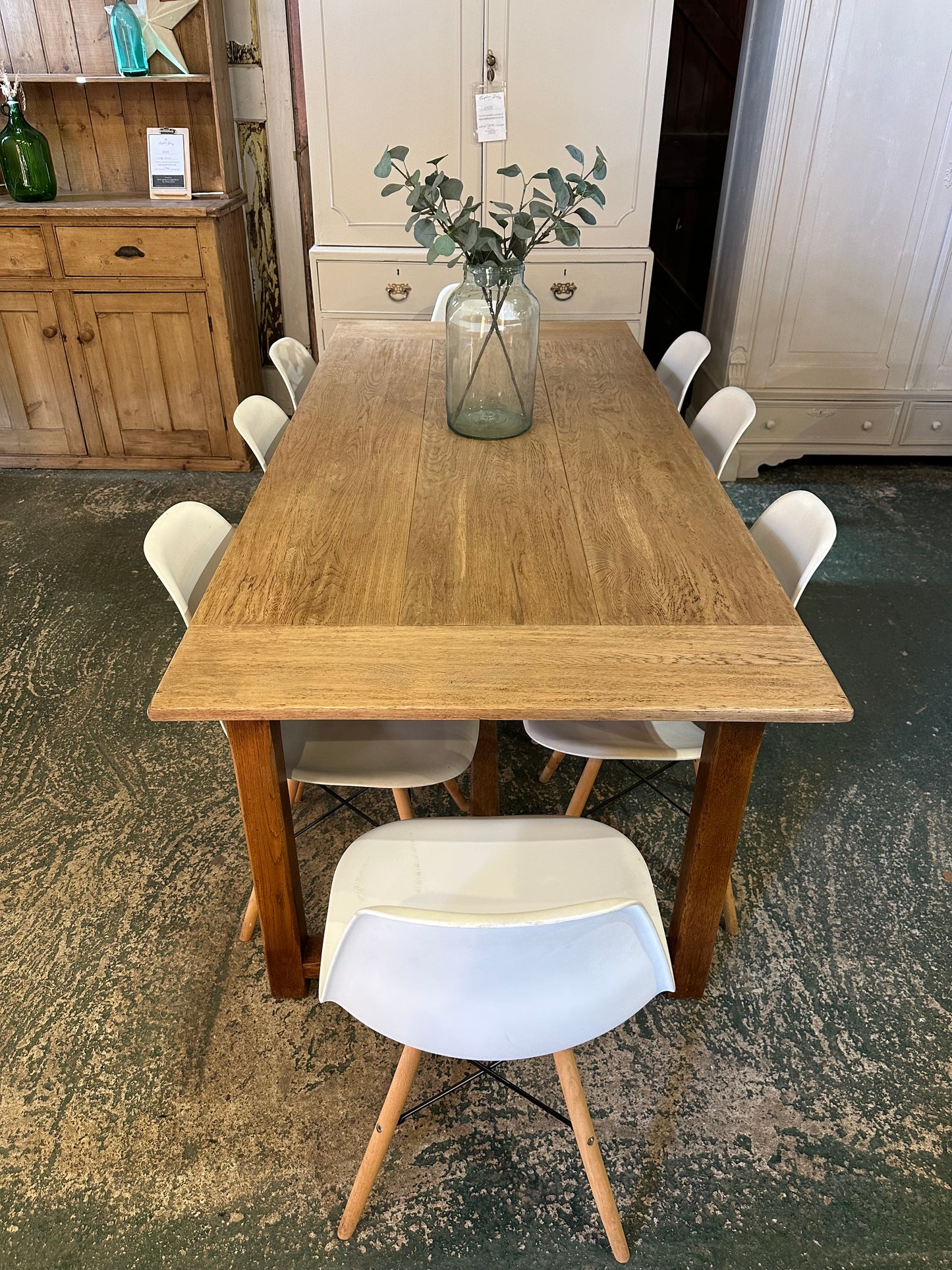 Vintage oak farmhouse refectory table 8 seater