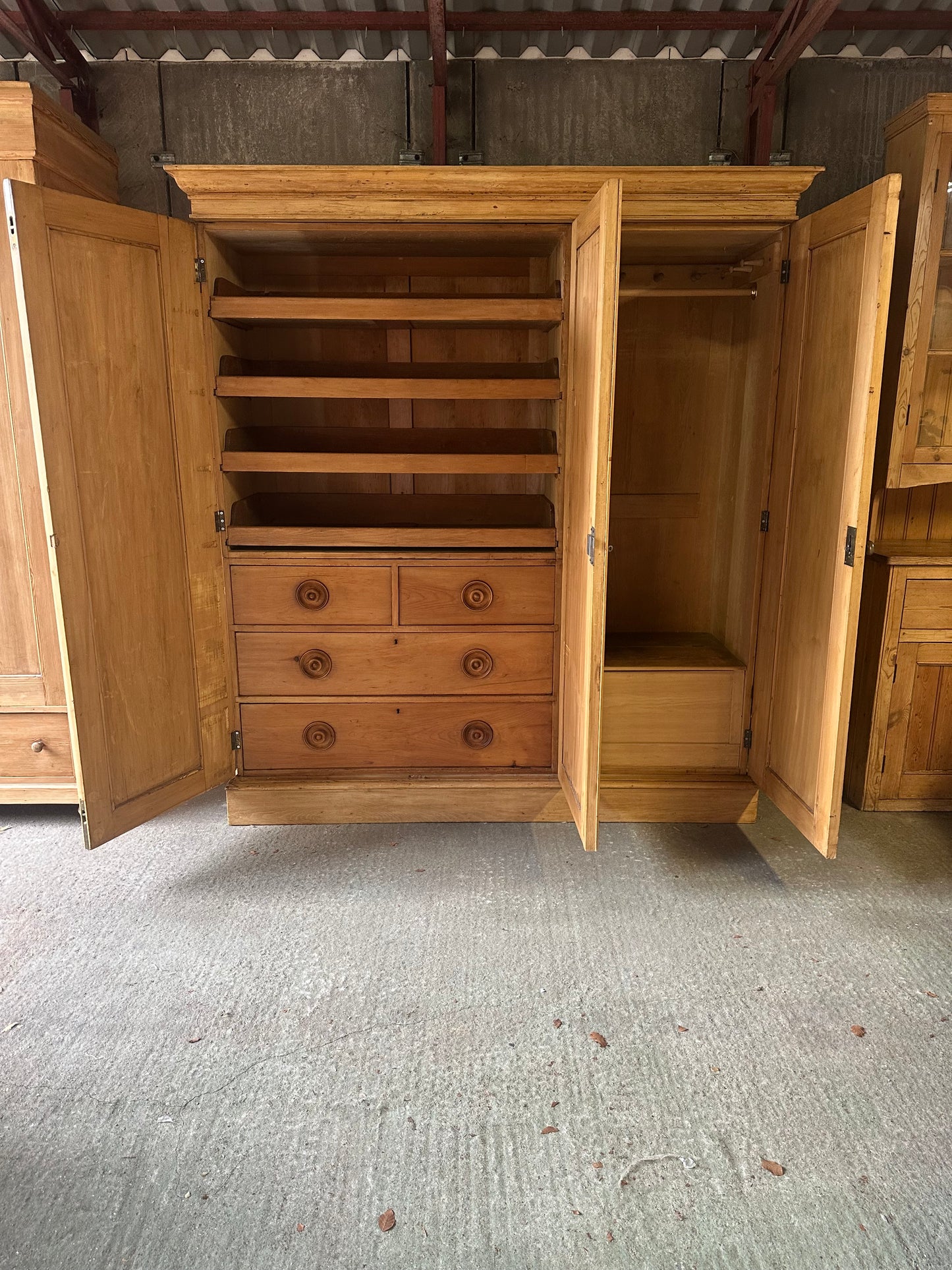 Vintage triple knock down wardrobe