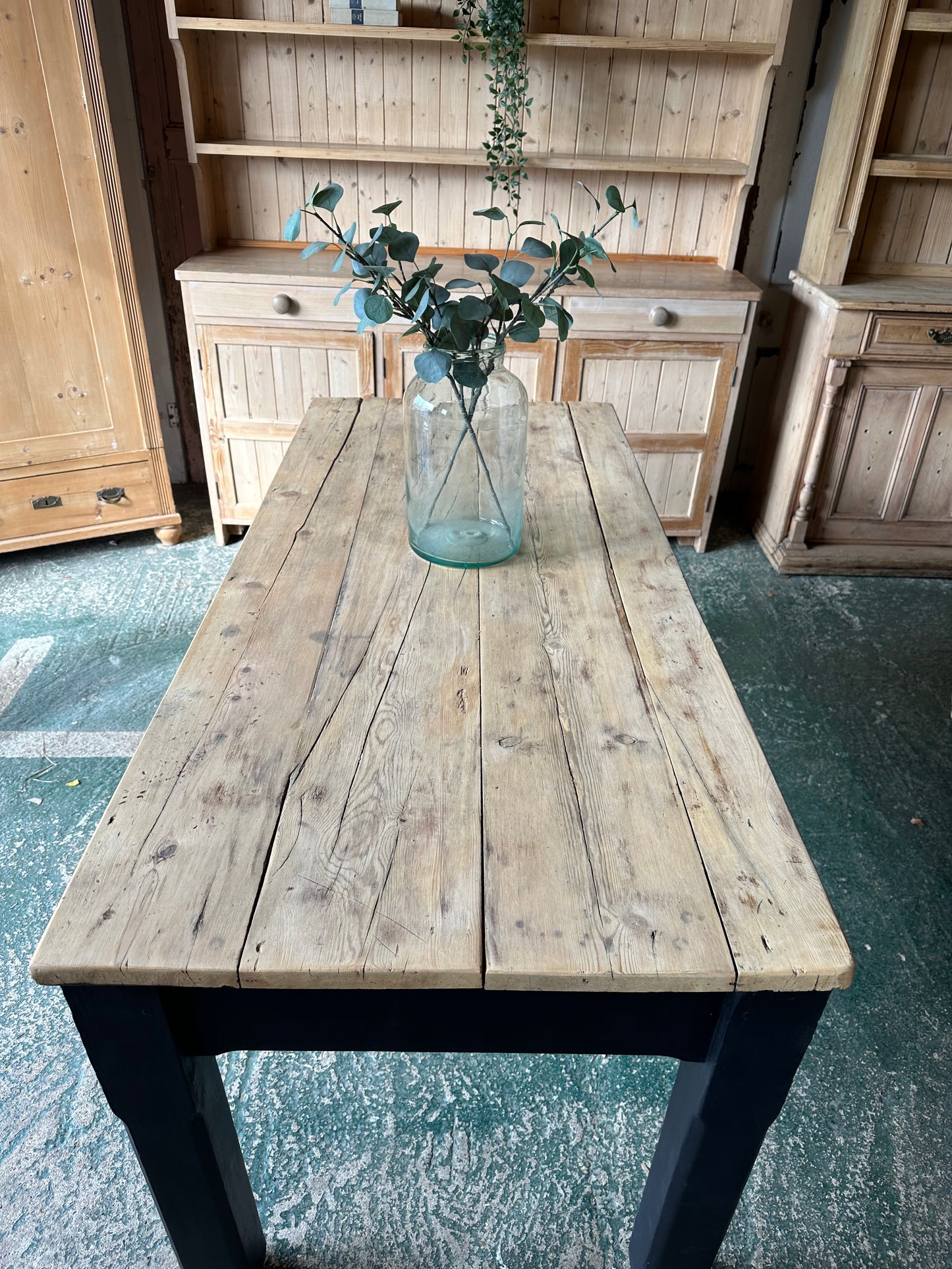 Rustic vintage farmhouse table large 6 seater / desk