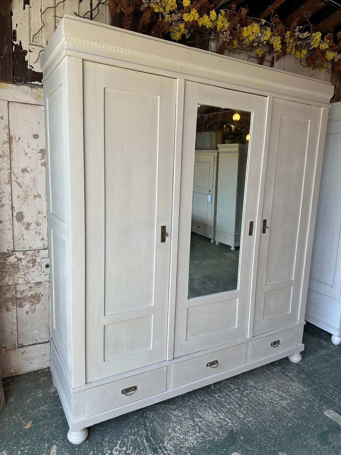 Vintage triple knock down wardrobe