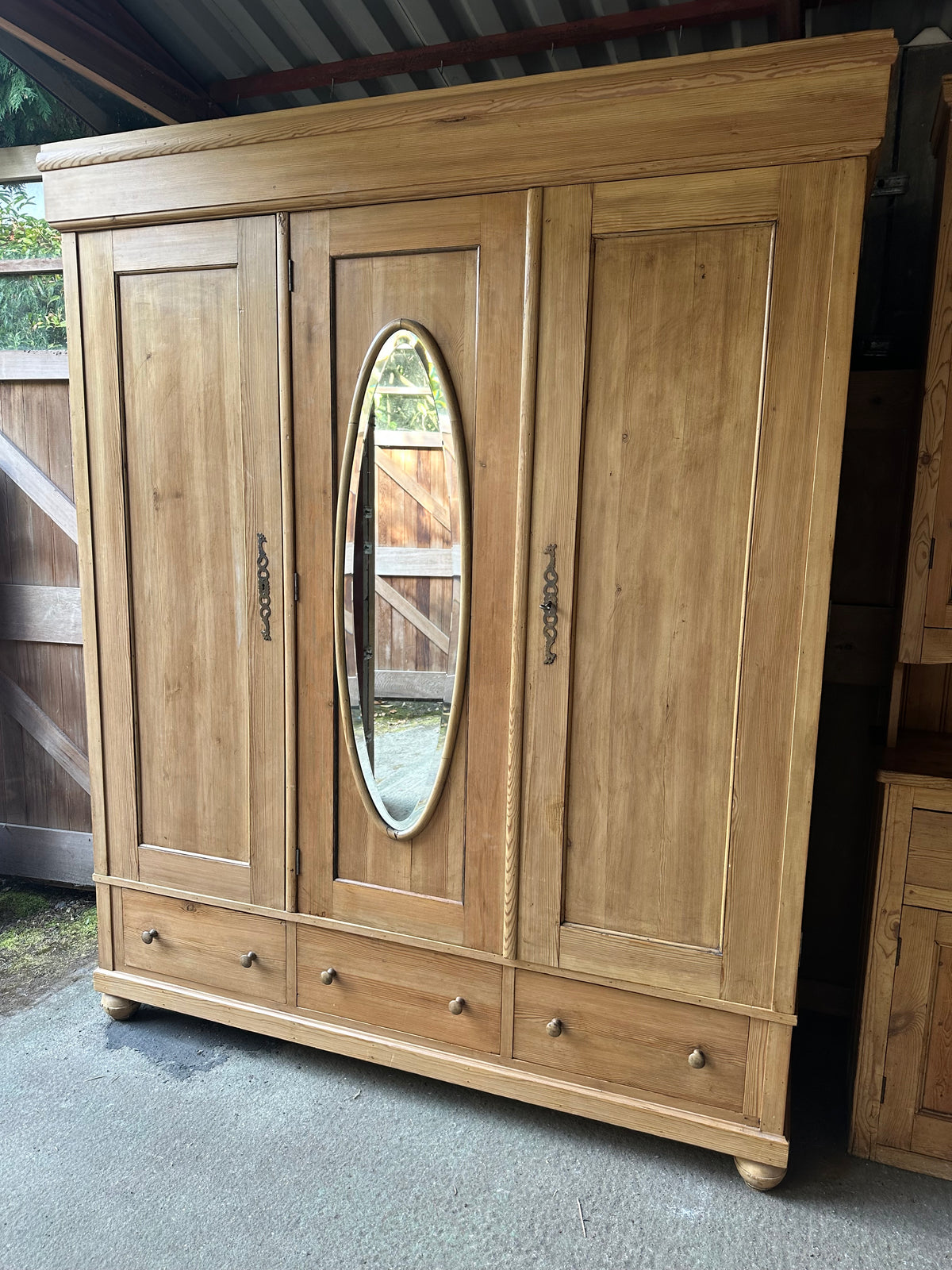 Vintage triple knock down wardrobe