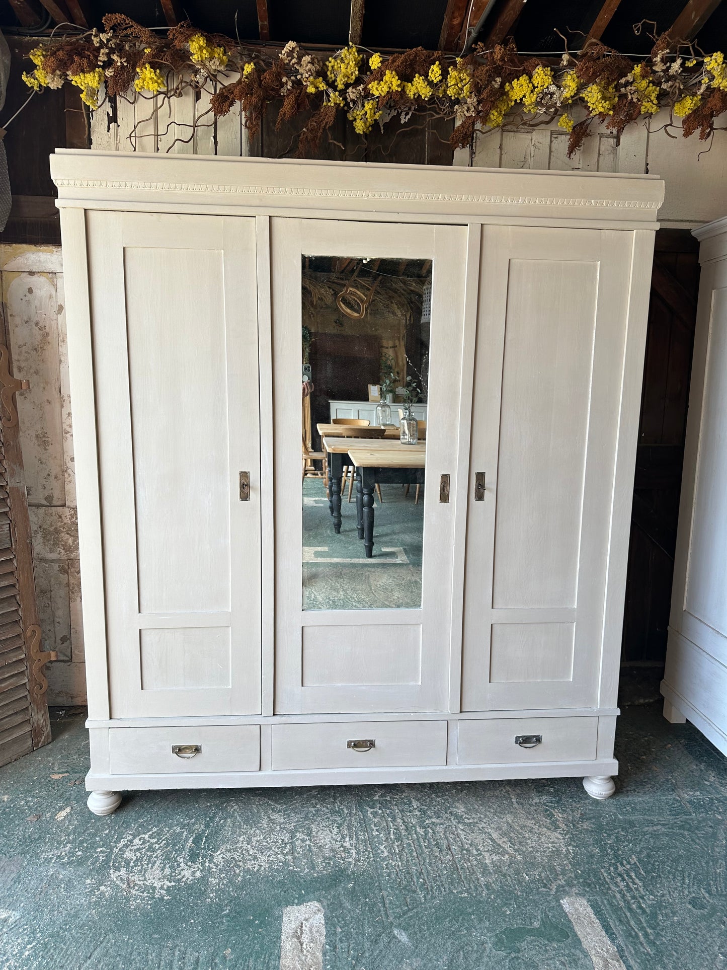 Vintage triple knock down wardrobe
